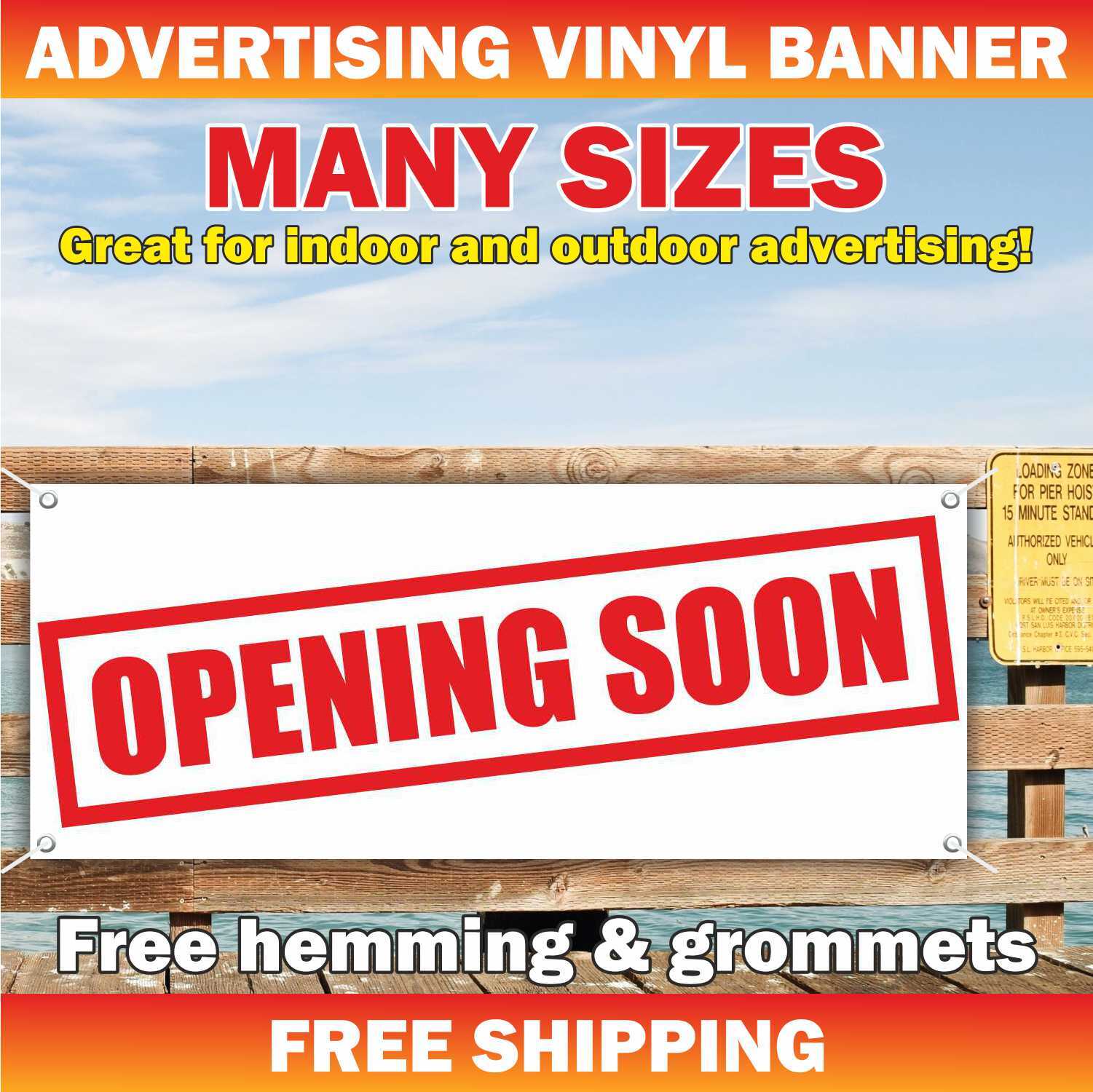 OPENING SOON Advertising Banner Vinyl Mesh Sign Grand Opening New Store Now Open
