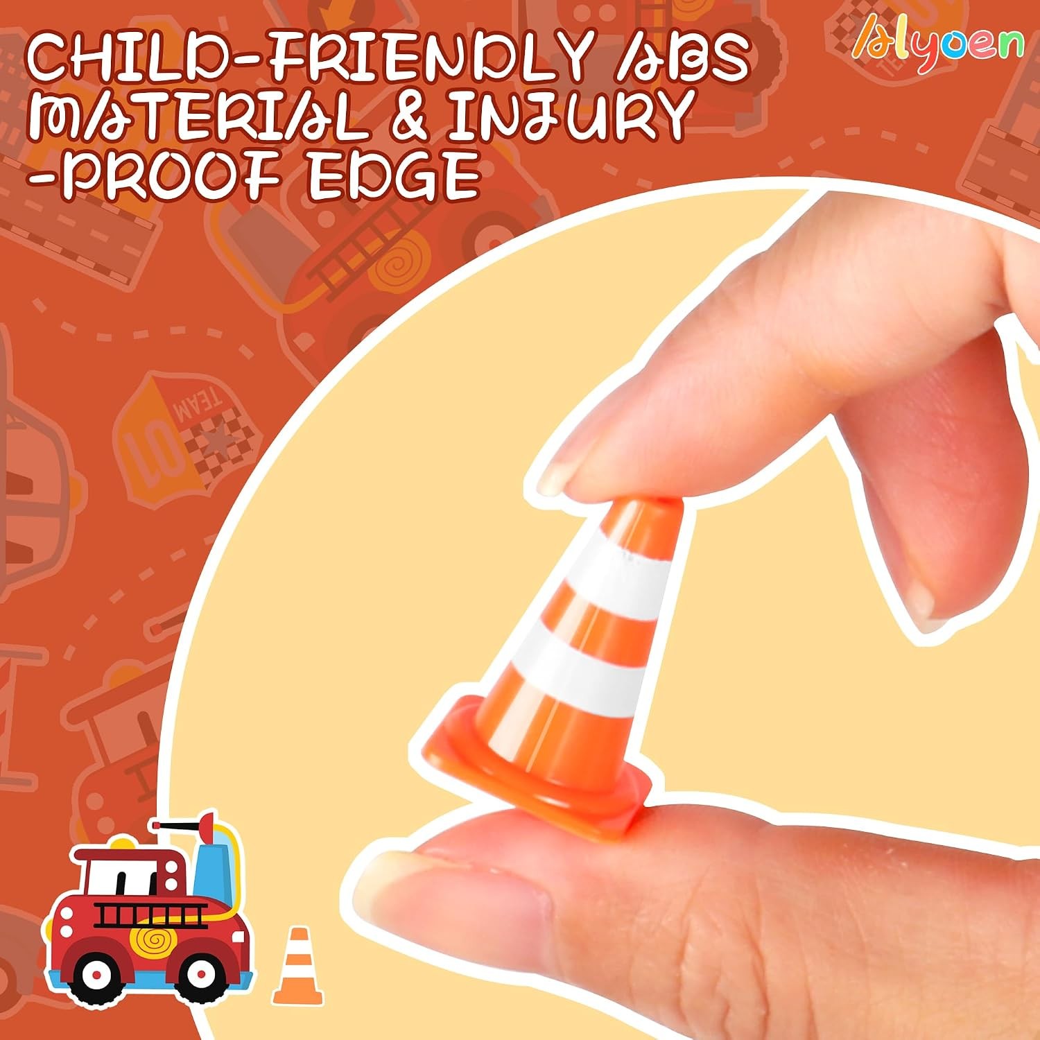 50PCS Mini Traffic Cones 1 Inch Toy Orange Cones Kids Pretend Play Building