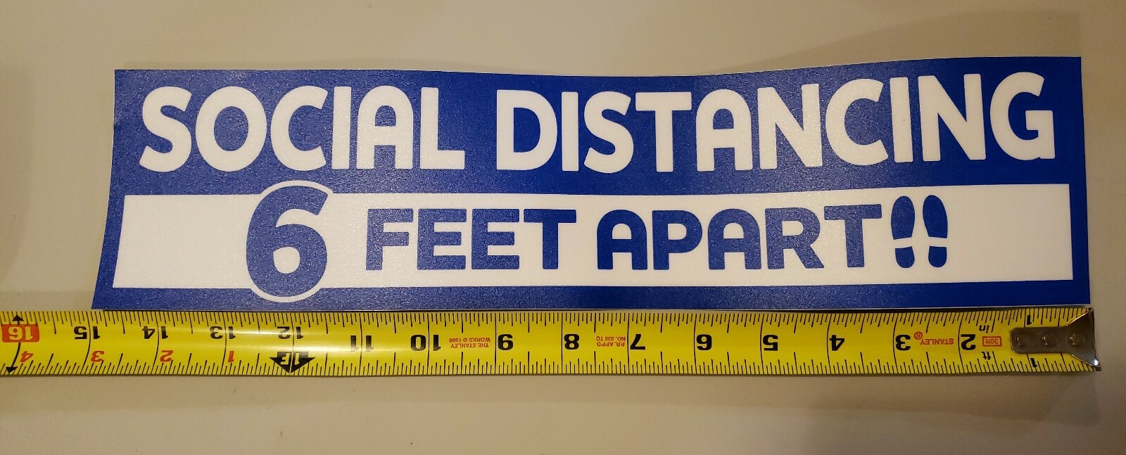 Social Distancing Floor Decals Stickers, 6 FEET APART 15 inches rectangle