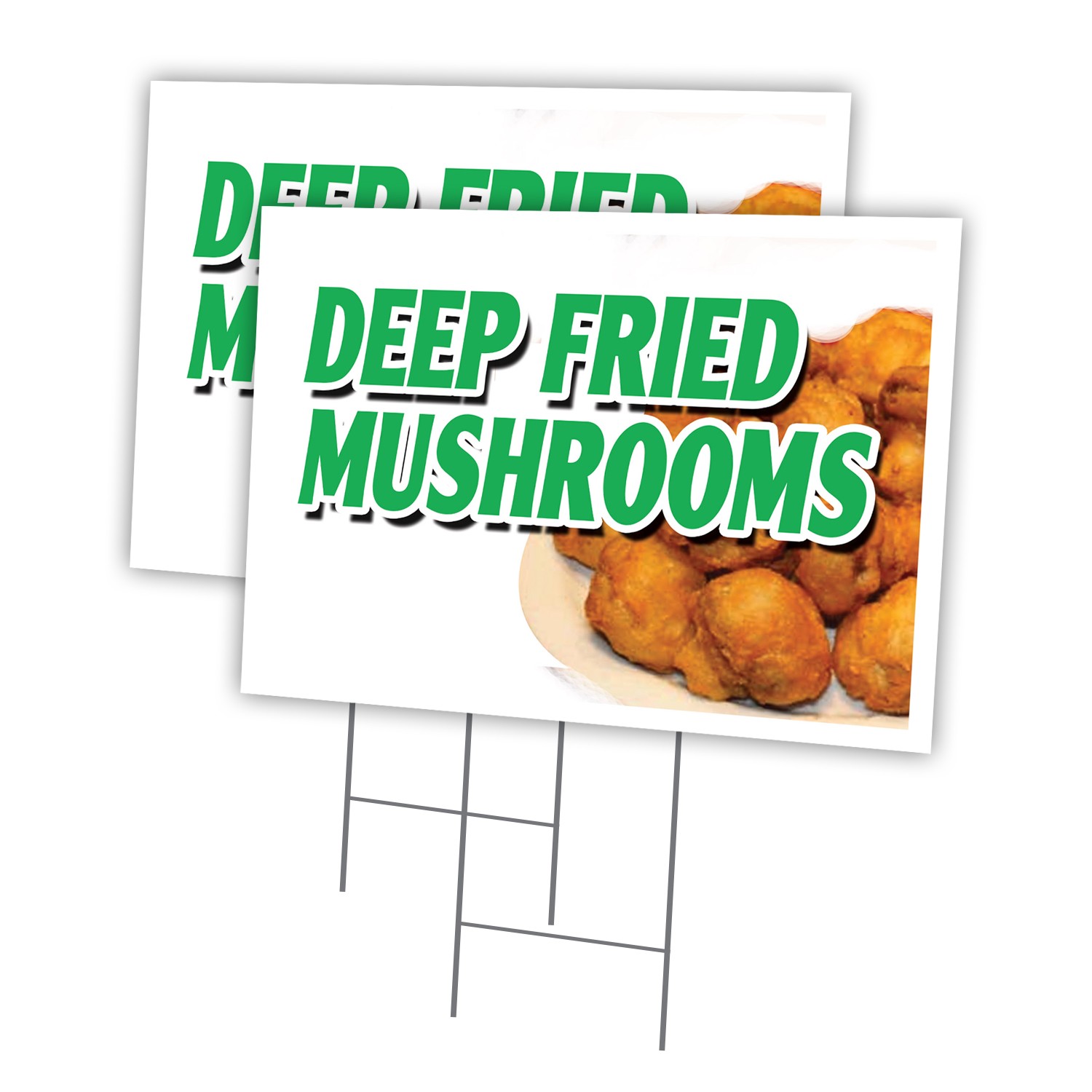 Deep Fried Mushrooms Multi-Pack of Yard Signs & Stake plastic coroplast window