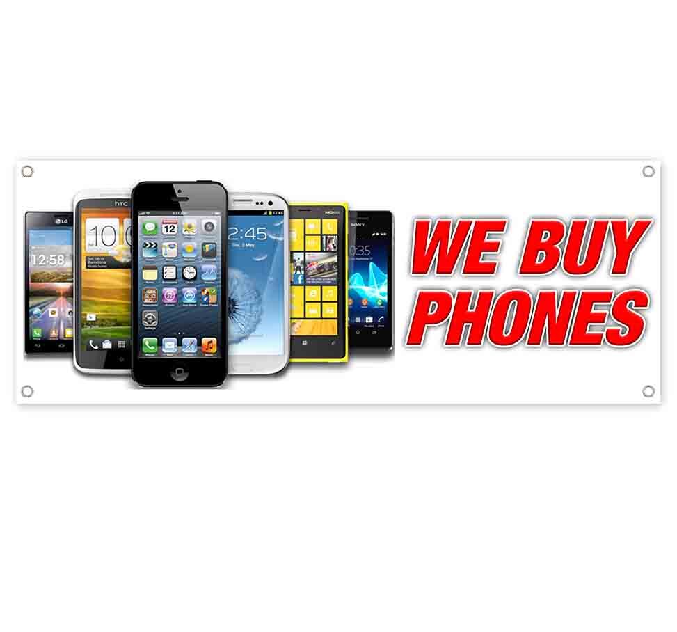 WE BUY PHONES CLEARANCE BANNER Advertising Vinyl Flag Sign INV
