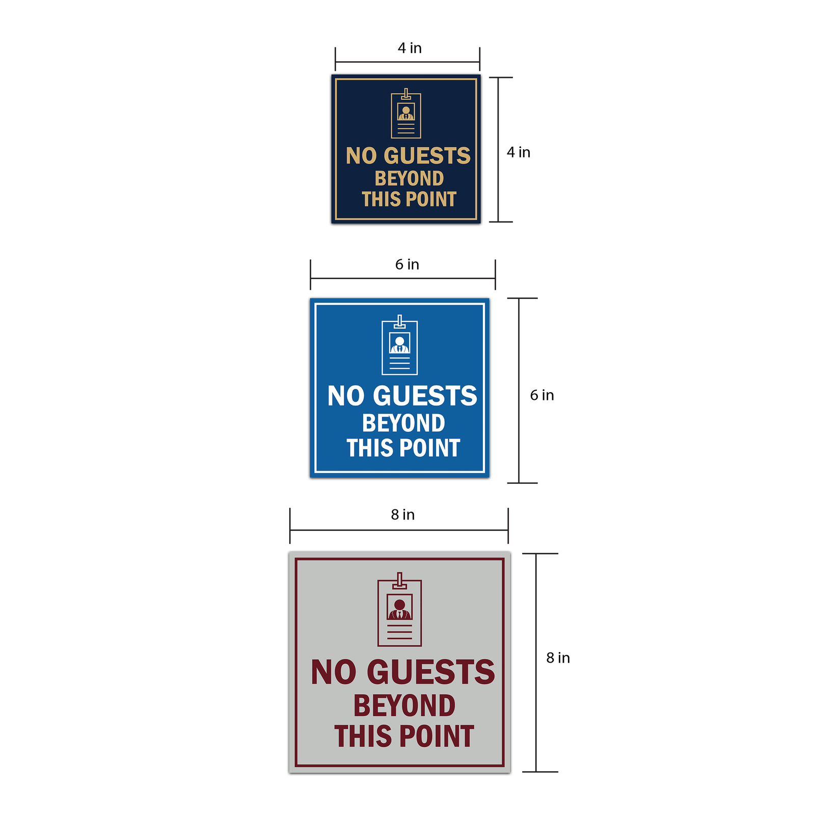 Signs ByLITA Square No Guests Beyond this Point Graphic Wall or Door Sign