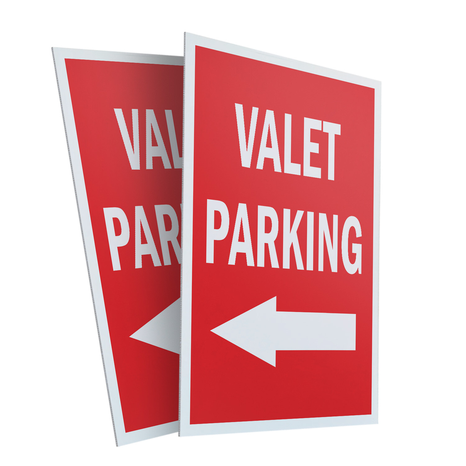 Valet Parking With Arrow 24″ x 36″ 2 Pack Of Store Sign Plastic Or Decal
