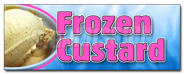 FROZEN CUSTARD DECAL sticker ice cream cones sundae banana split homemade