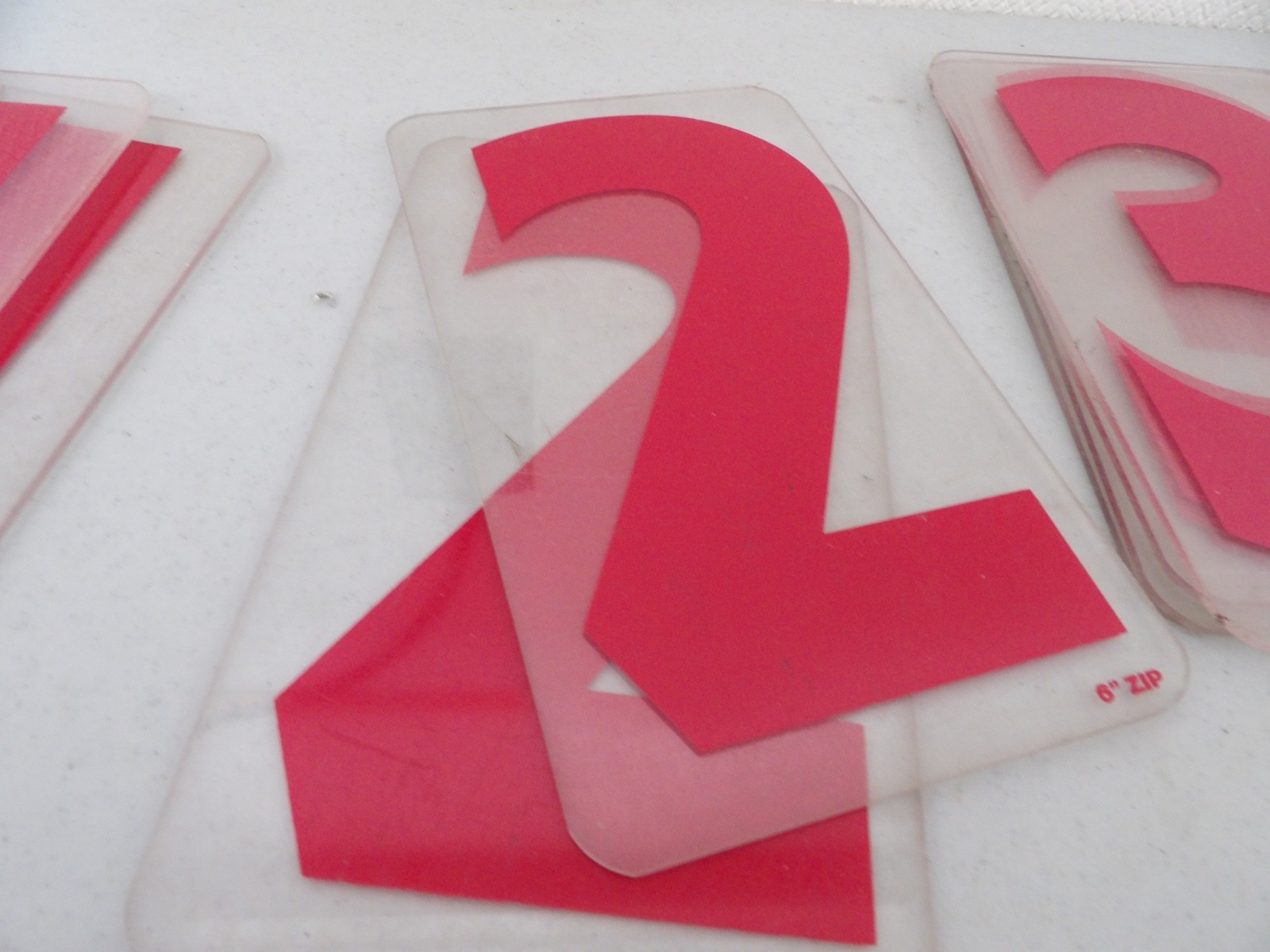 Lot of 6″ Tall Red Marquee Sign Hard Plastic Numbers ( Zip Brand )