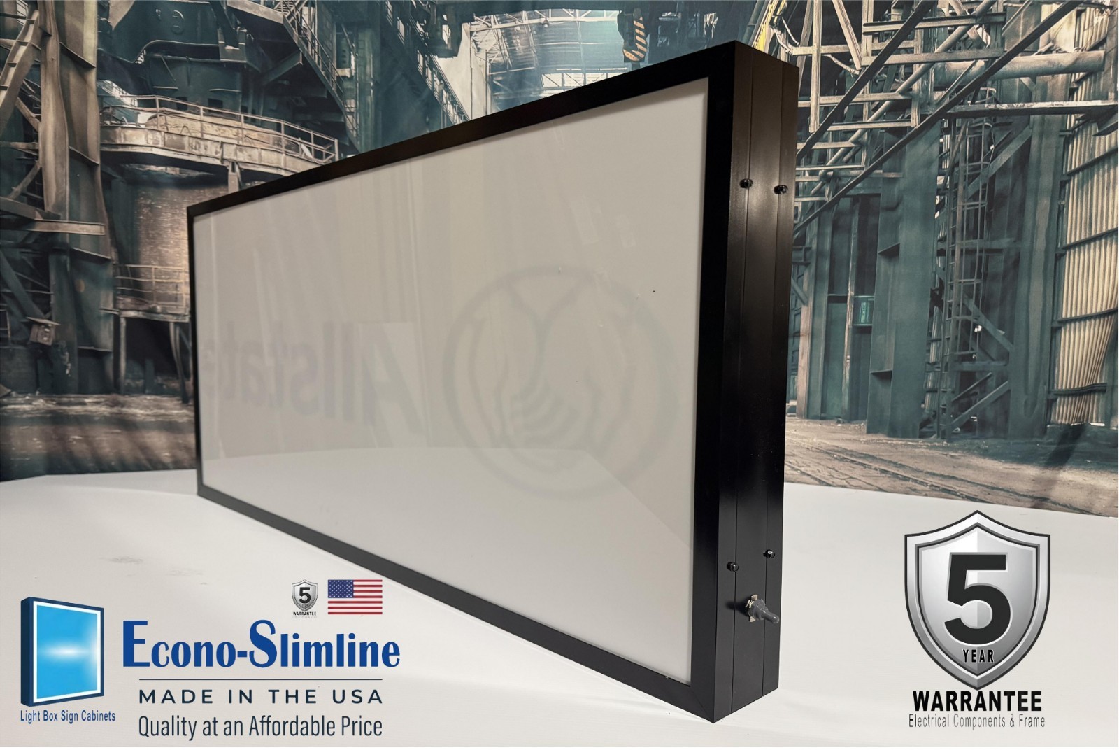 Outdoor Light Box Sign Cabinet Single Side Led Lighting 4″ Profile 4×8