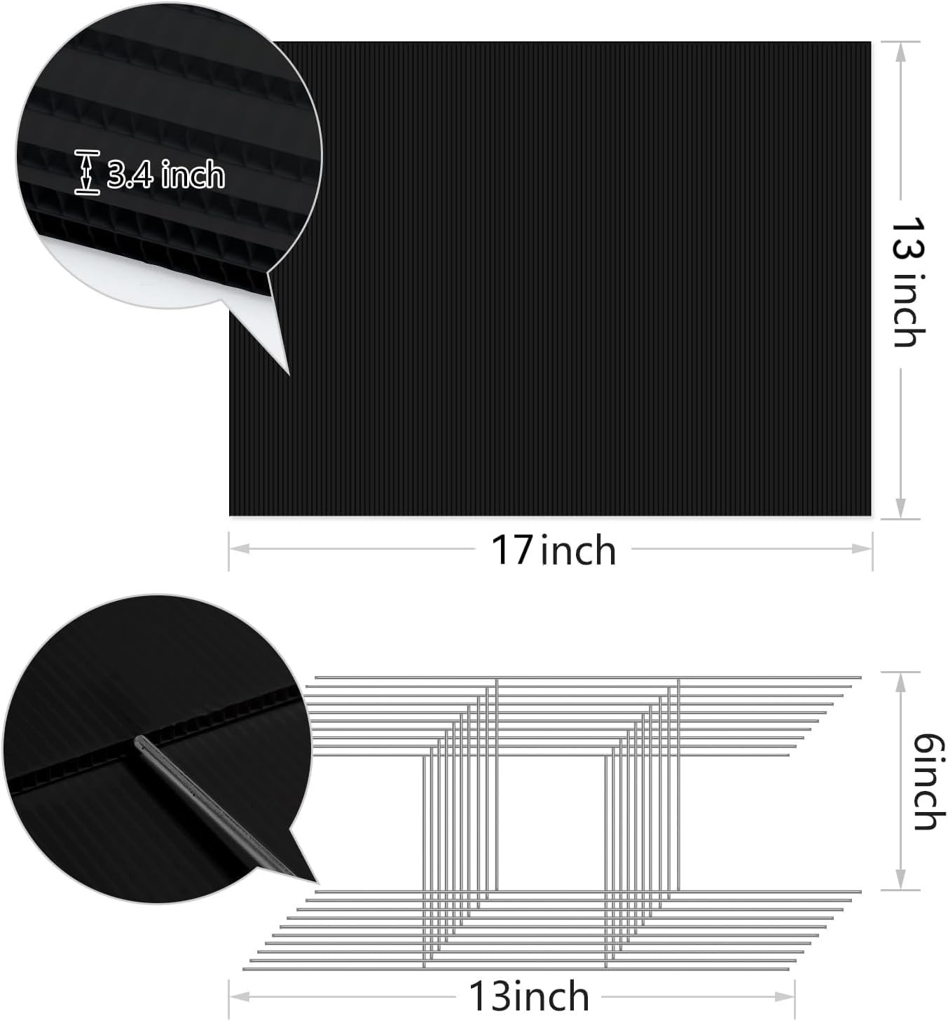 10 Pack Black Blank Yard Signs 17×13 Inches – Durable & Weatherproof for Events