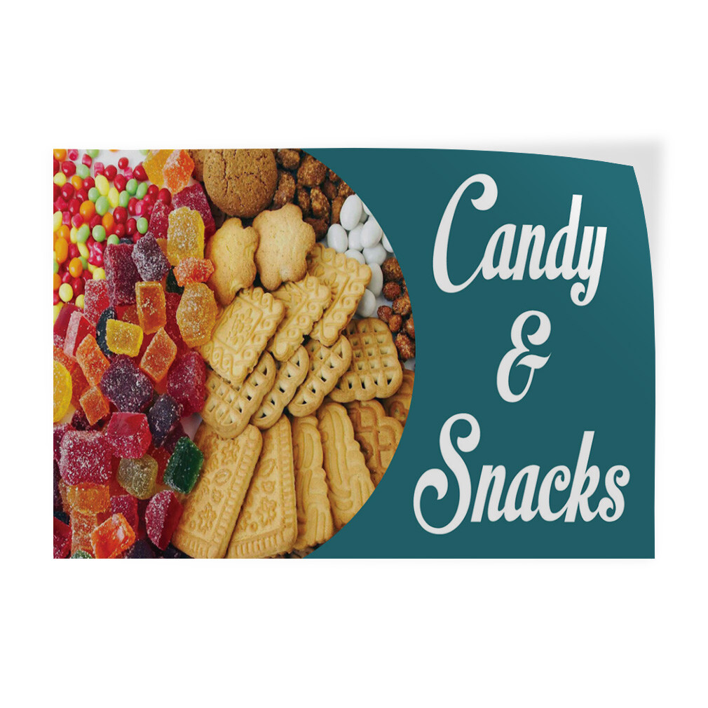 Decal Stickers Candy & Snacks Restaurant Cafe Bar Vinyl Store Sign Label