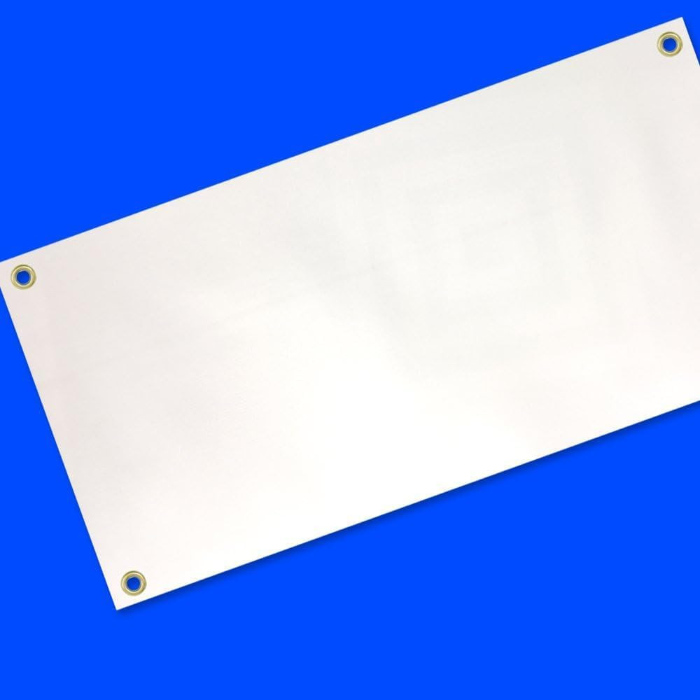 4 Less Co 18X48 Inch Blank Vinyl Banner White Sign with Grommets