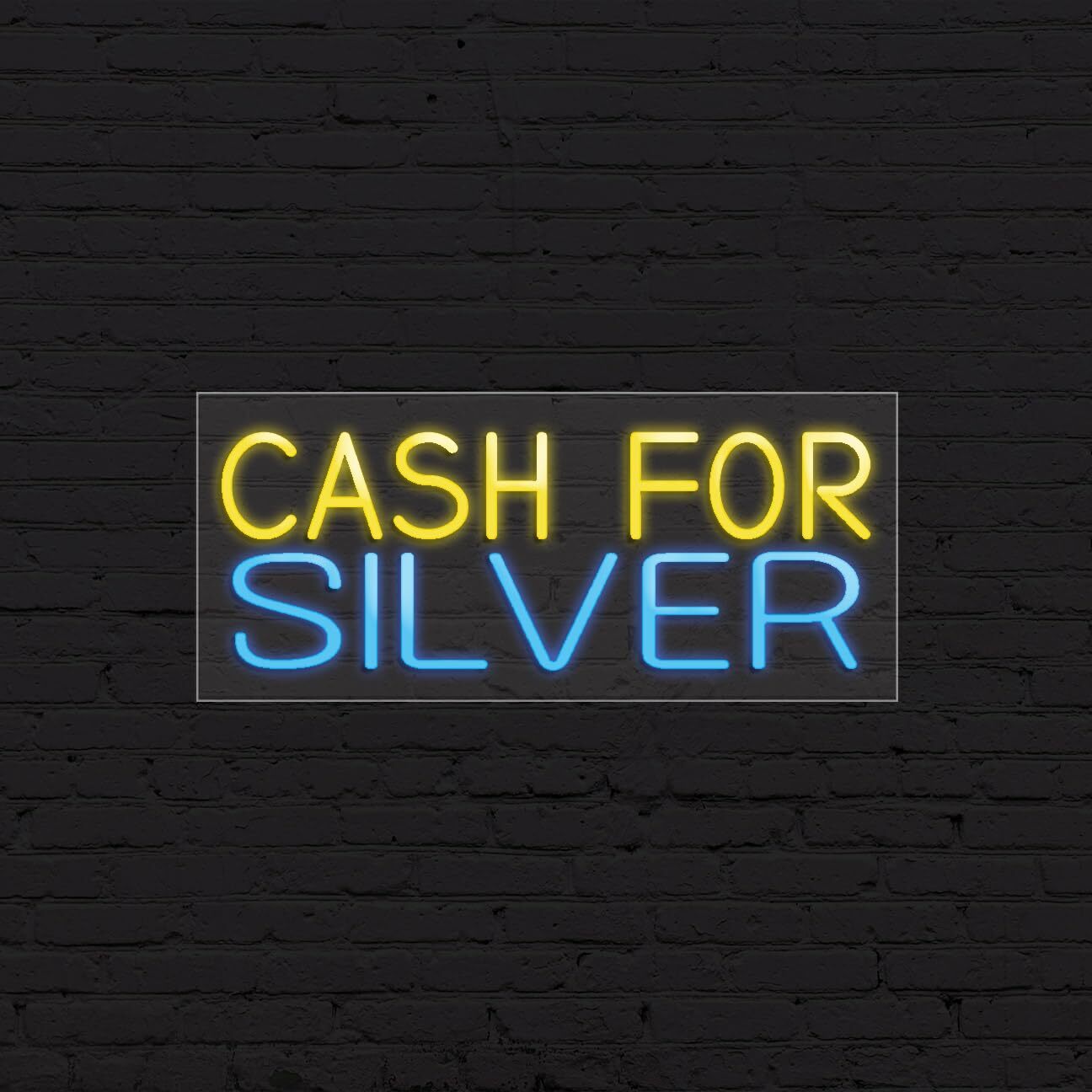 Cash for Silver Sign for Business Displays | LED Flex Neon | 32″W x 13″H x 1″D