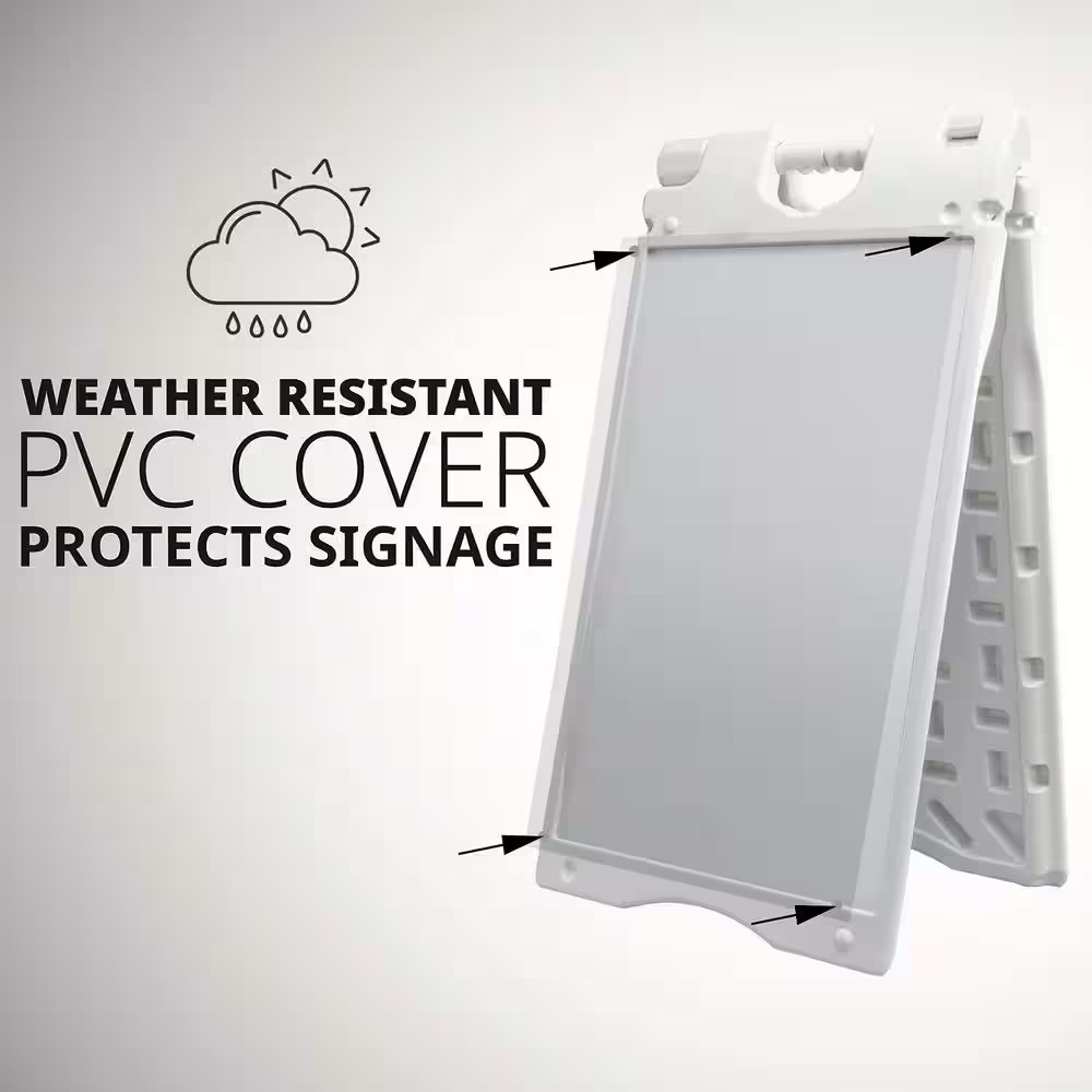 Sandwich Board, a Frame Sign Holder 22X28 In., Dual Display Outdoor Sign, White