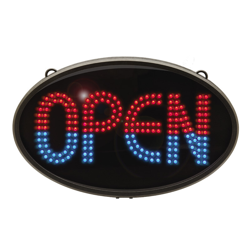 Green Light Innovations Classic LED OPEN Sign w/ Remote, 7 Functions (GLI1040)