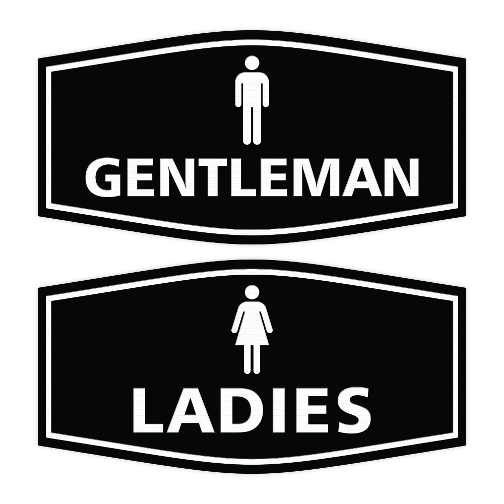 Fancy Ladies and Gentlemen Sign Set, 2-Pack