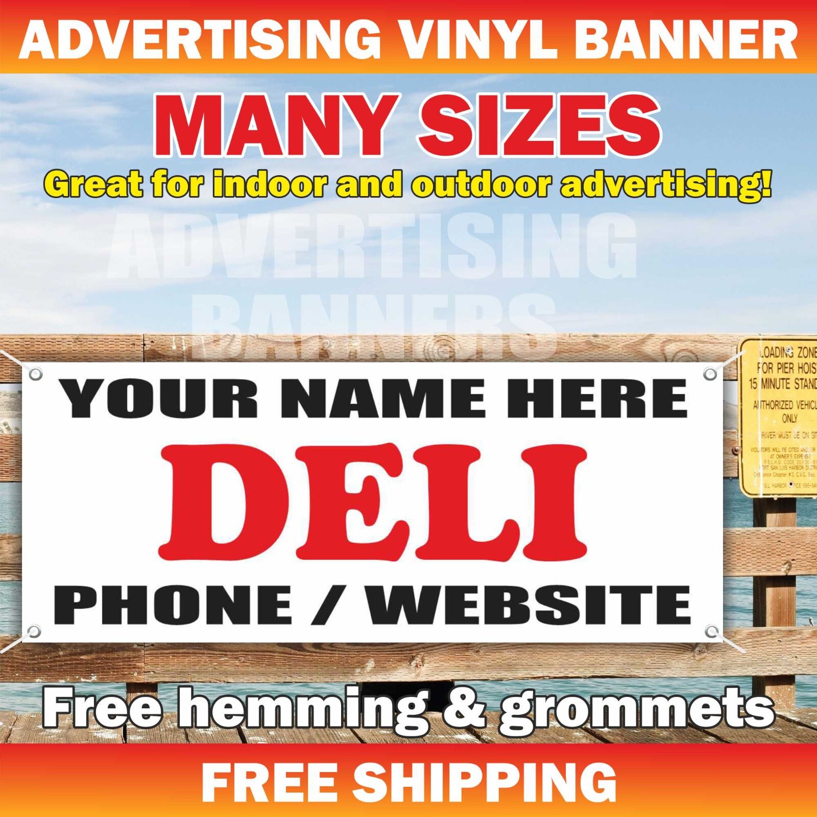 CUSTOM BANNER Advertising Vinyl Banner Flag Sign Many Sizes PHONE WEBSITE NAME