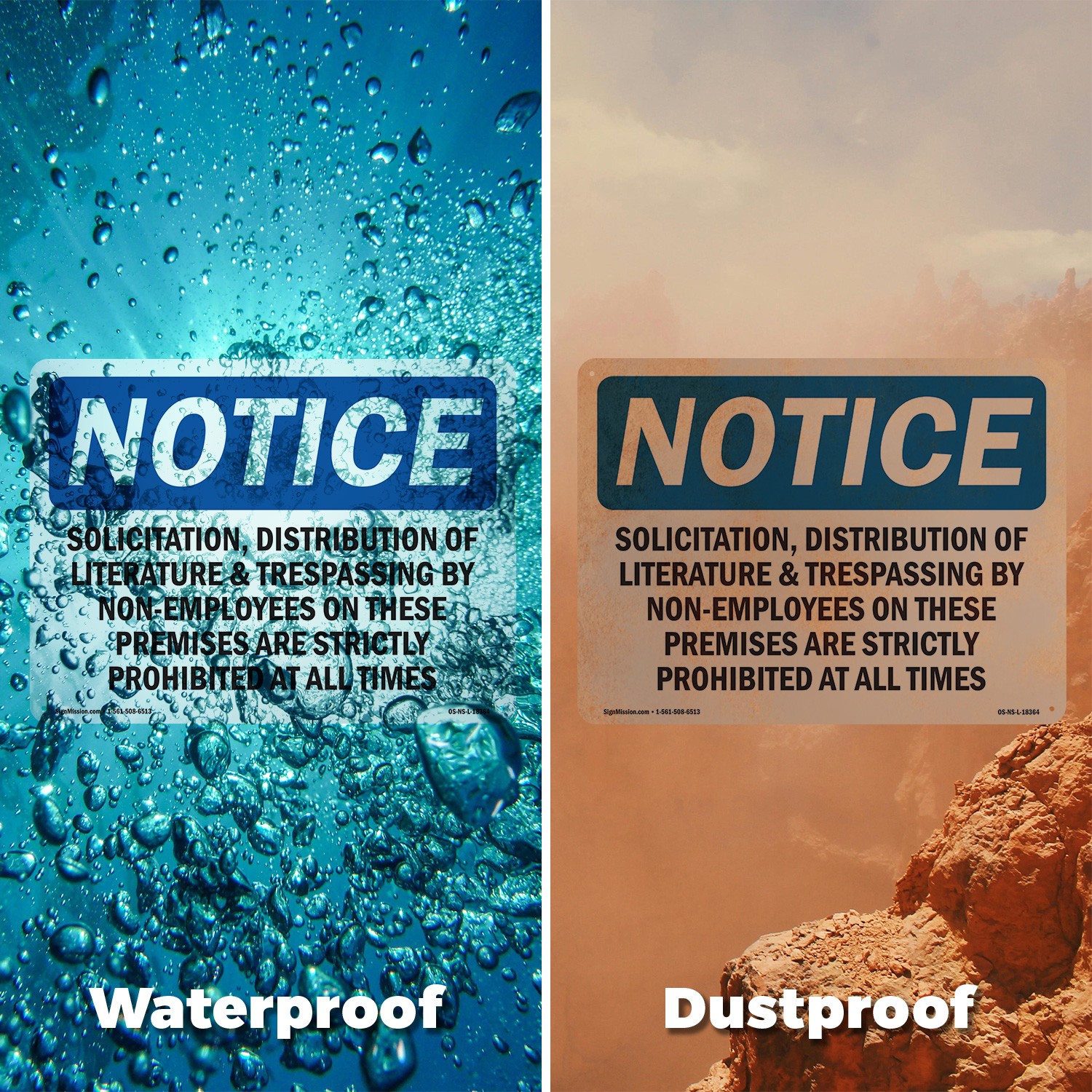 Solicitation Distribution Of Literature OSHA Notice Sign Or Decal – 5 or 10 Pack