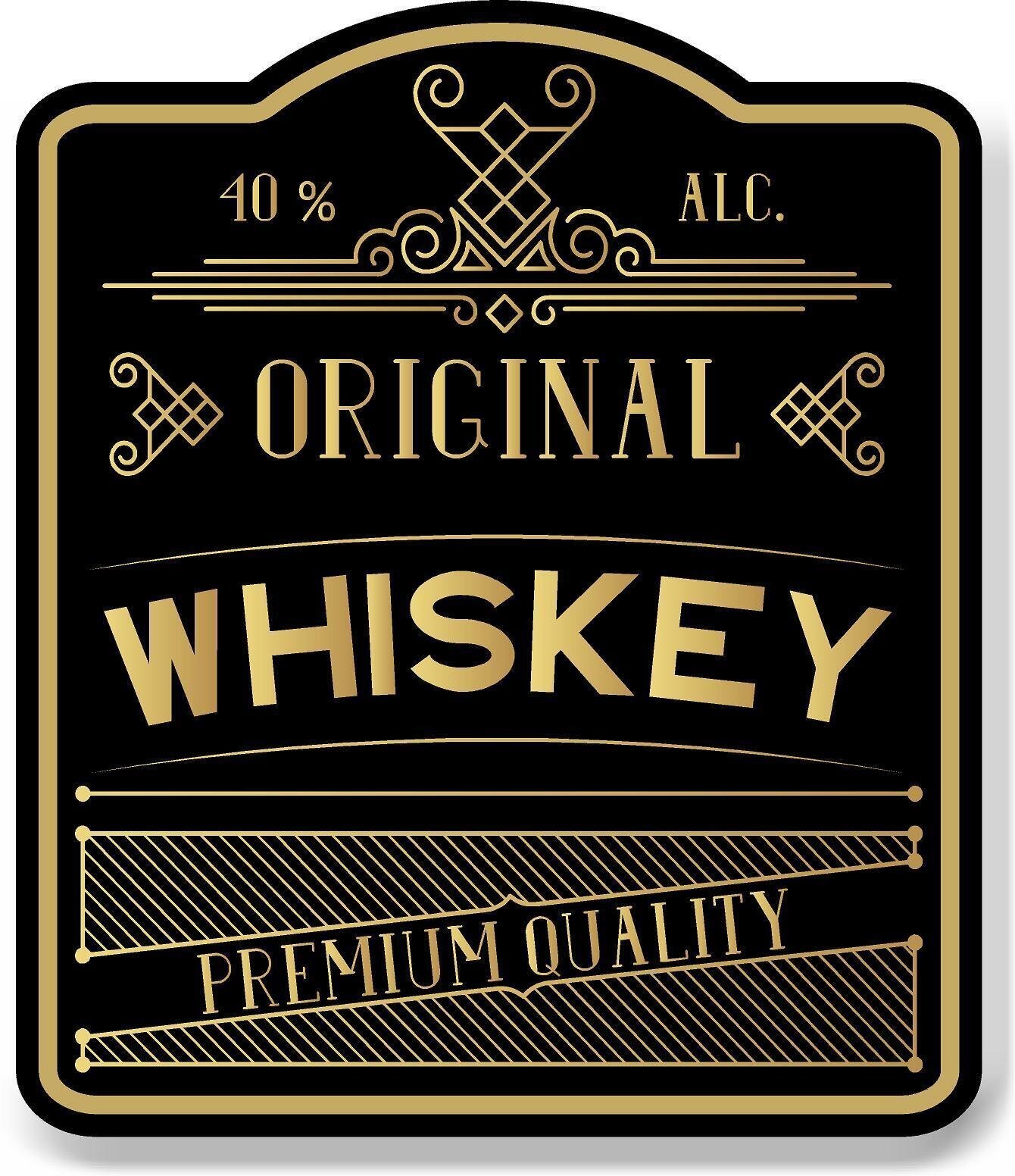 Whiskey Original Drink Bar Sign Gold BLACK Aluminum Composite Sign