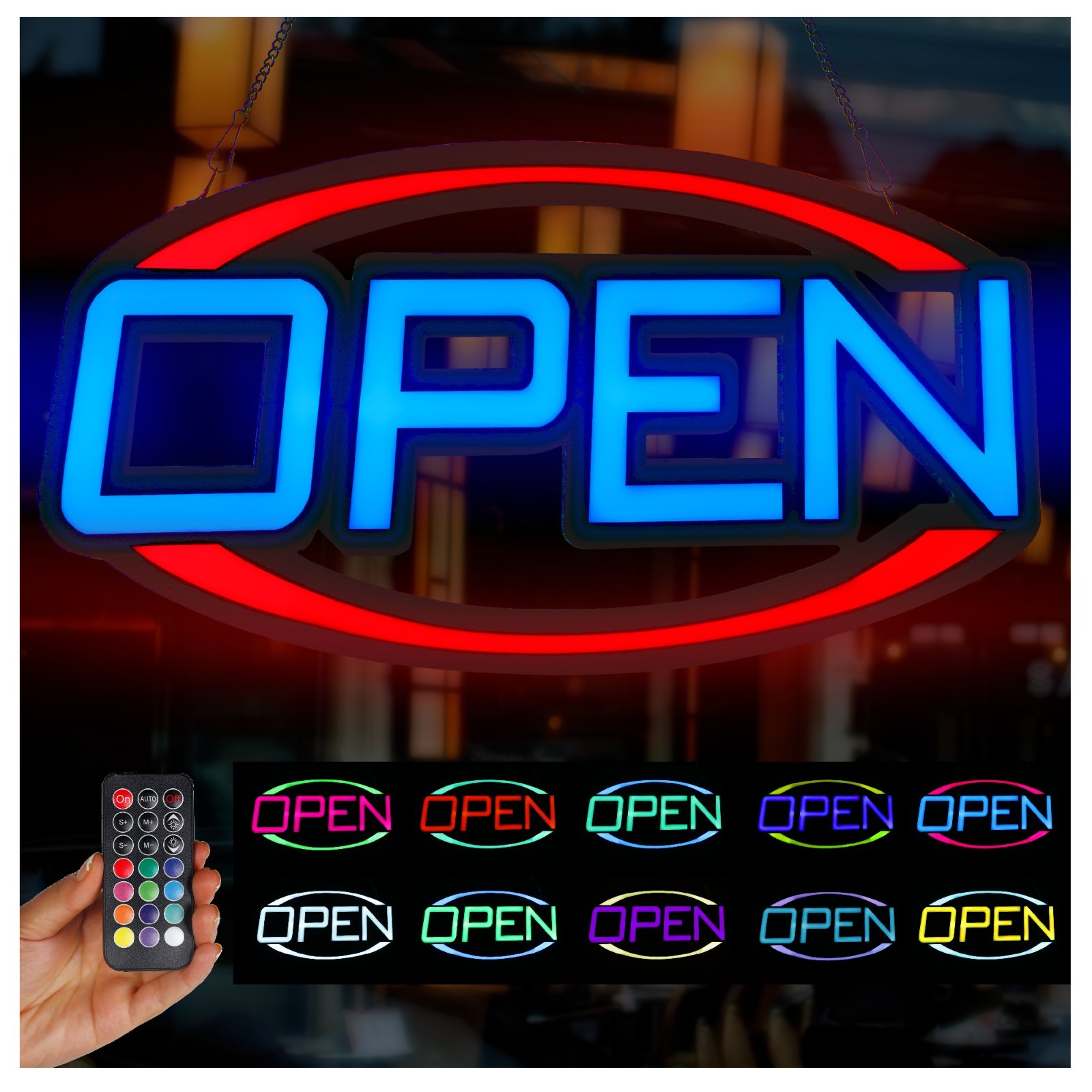 Open Sign for Business, Bright Lighted LED Neon Sign Ultra Bright RGB