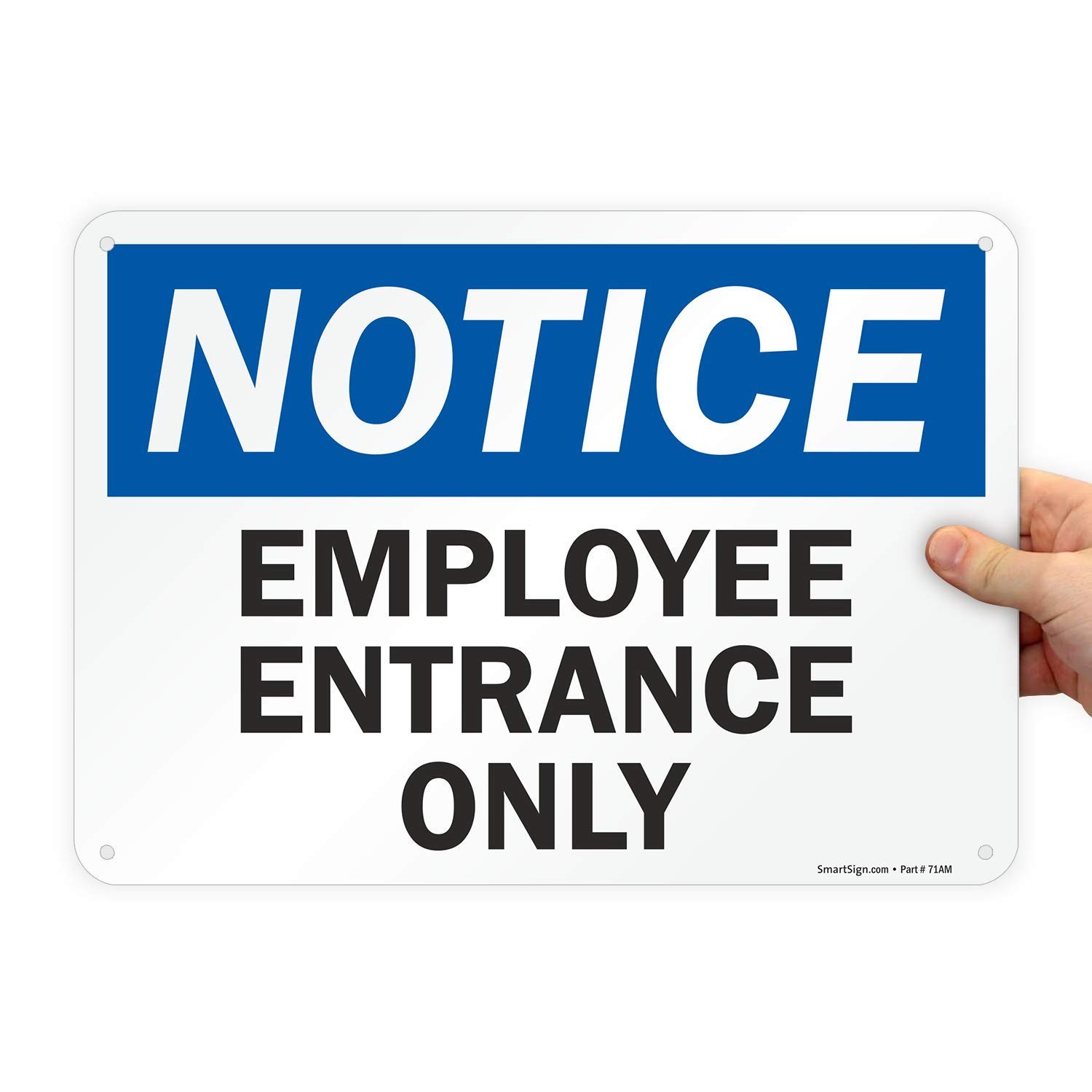 10×14 inch Notice Employee Entrance Only OSHA Metal Sign Rustproof Aluminum