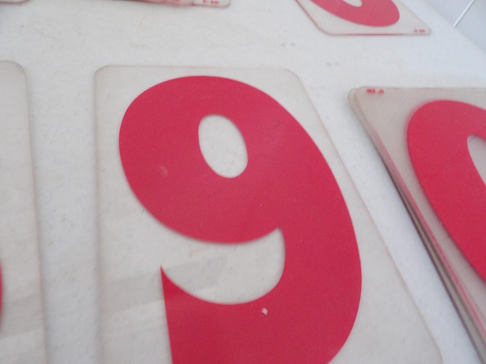 Lot of 6″ Tall Red Marquee Sign Hard Plastic Numbers ( Zip Brand )