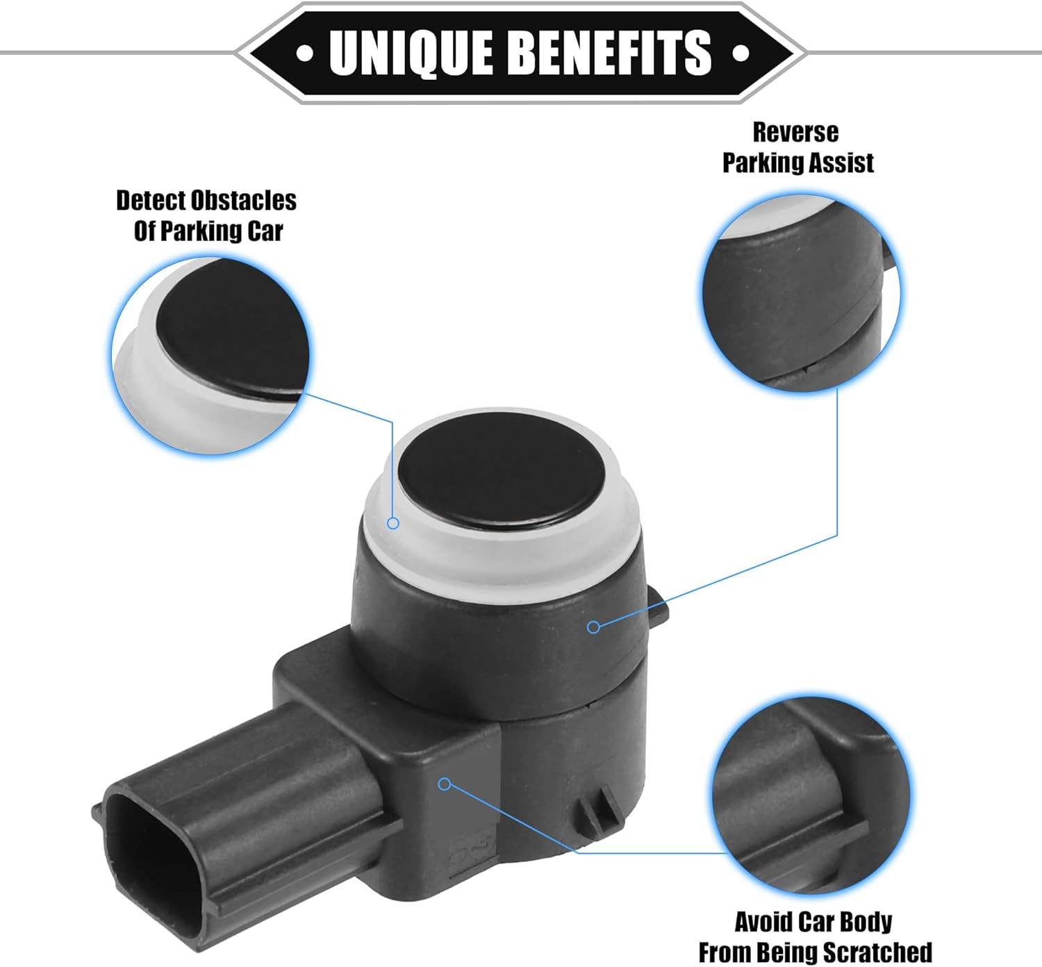 4 Pcs PDC Reverse Parking Assist Sensor Compatible for Cadillac Escalade…