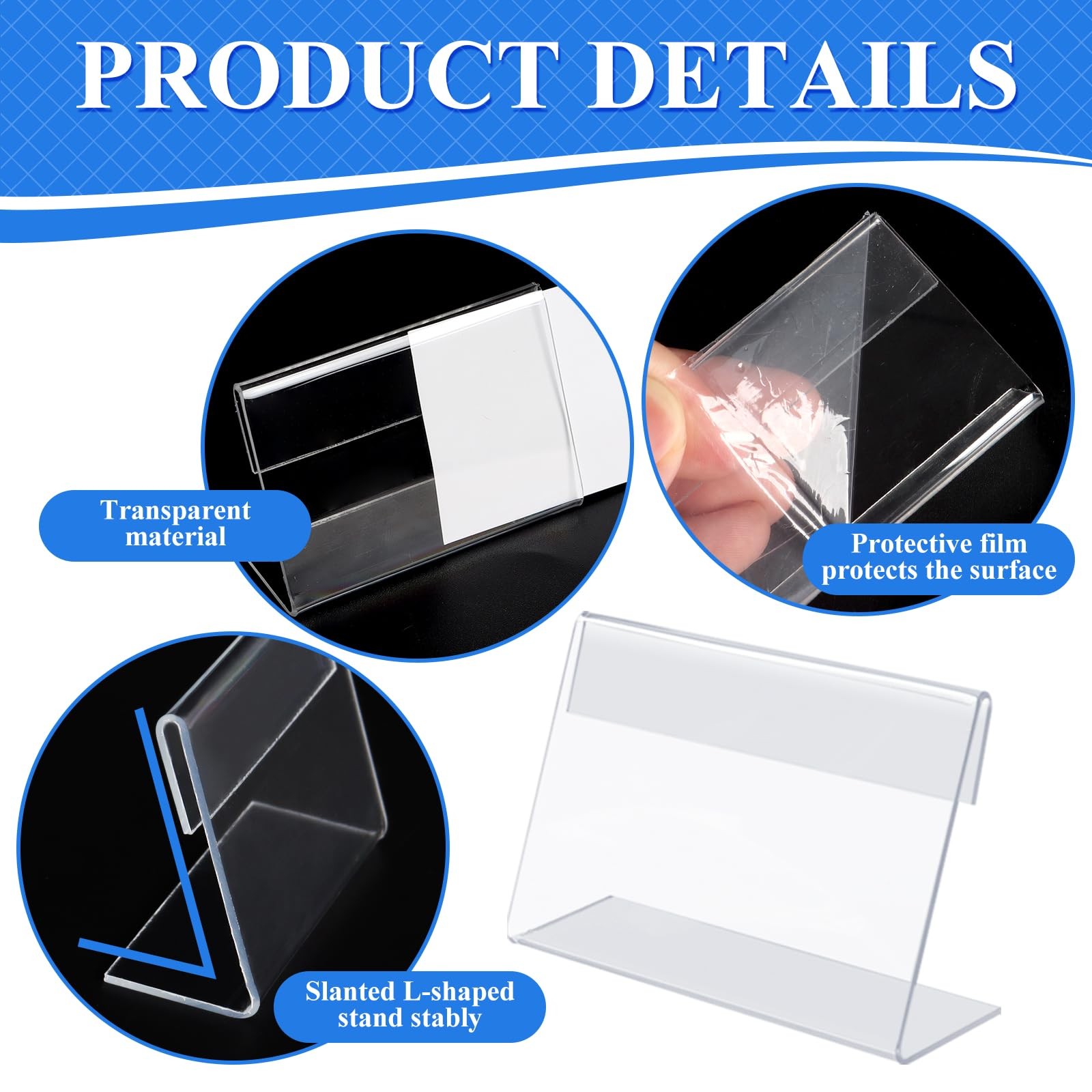 SBYURE 36 Mini Acrylic Sign Holder Name Card Price Tag Label clear