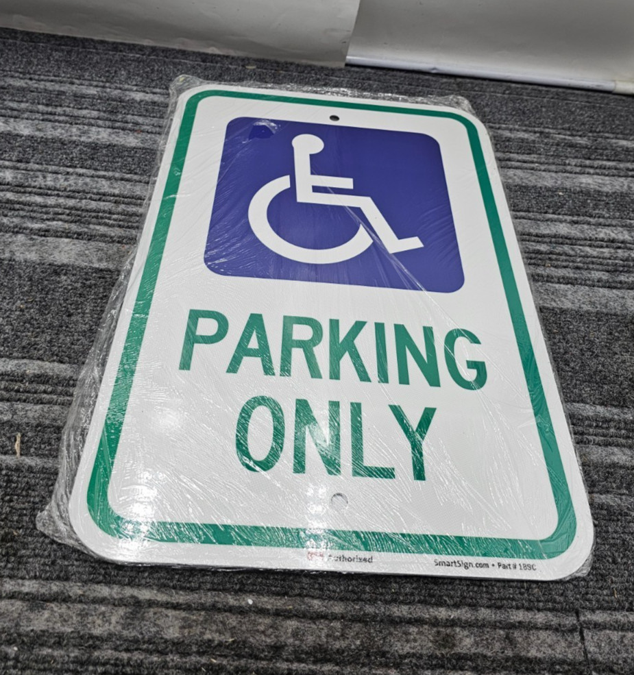 (QTY 5) SmartSign 3M 1B9C Handicap Parking Only 18″ x 12″ Parking Sign