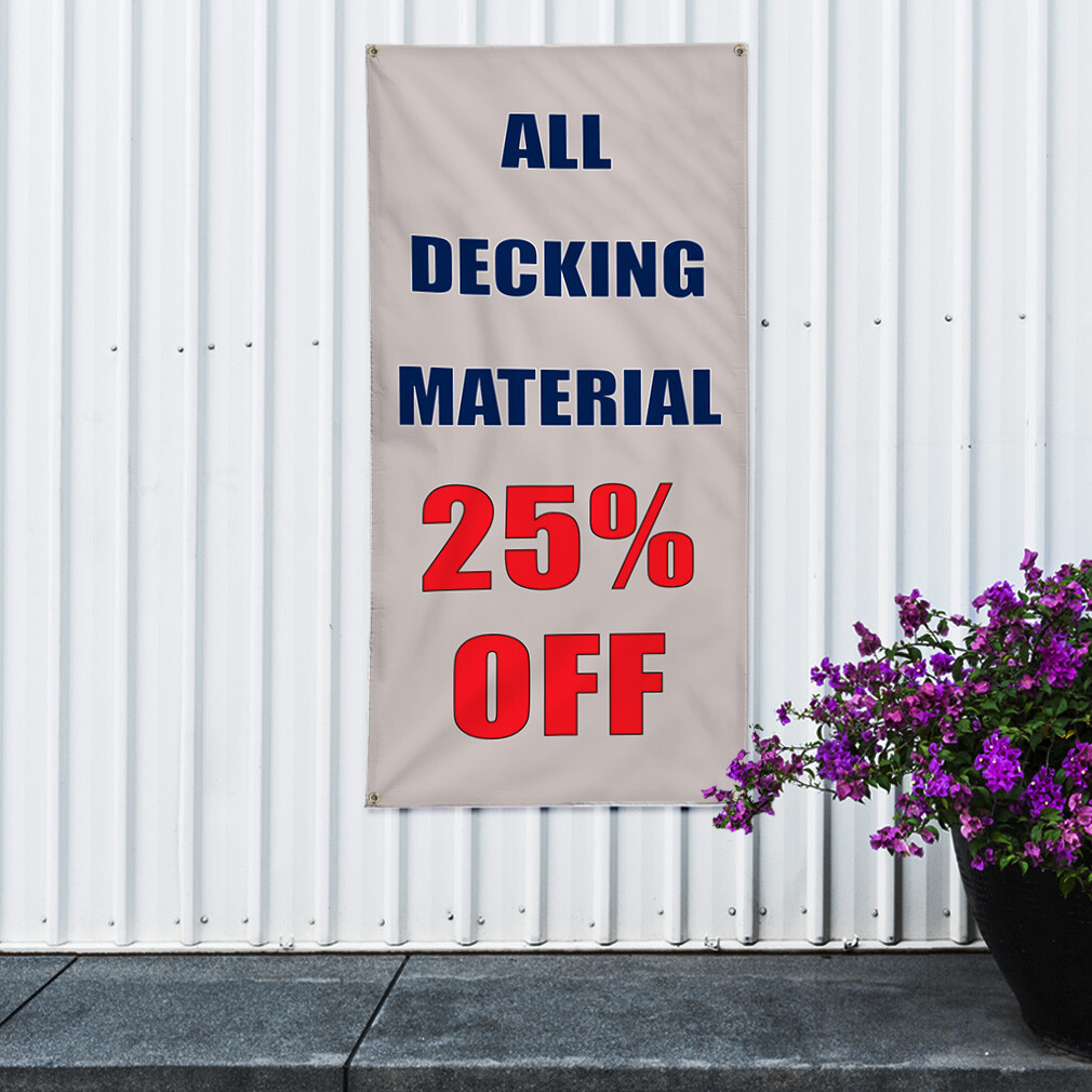 Vertical Vinyl Banner Multiple Sizes All Decking Material 25% off Business