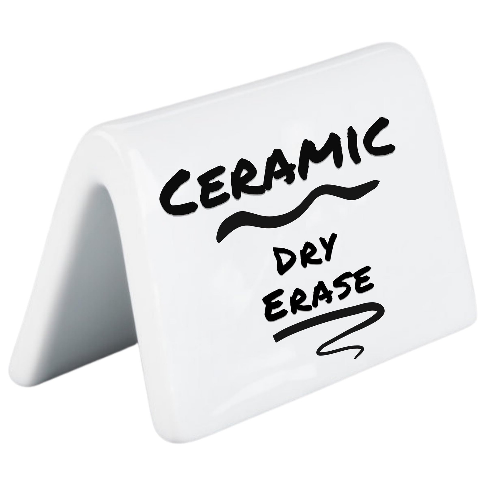 Double Sided Ceramic Dry Erase Table Tent Sign White – 3-1/2″x2″ – Reusable T…