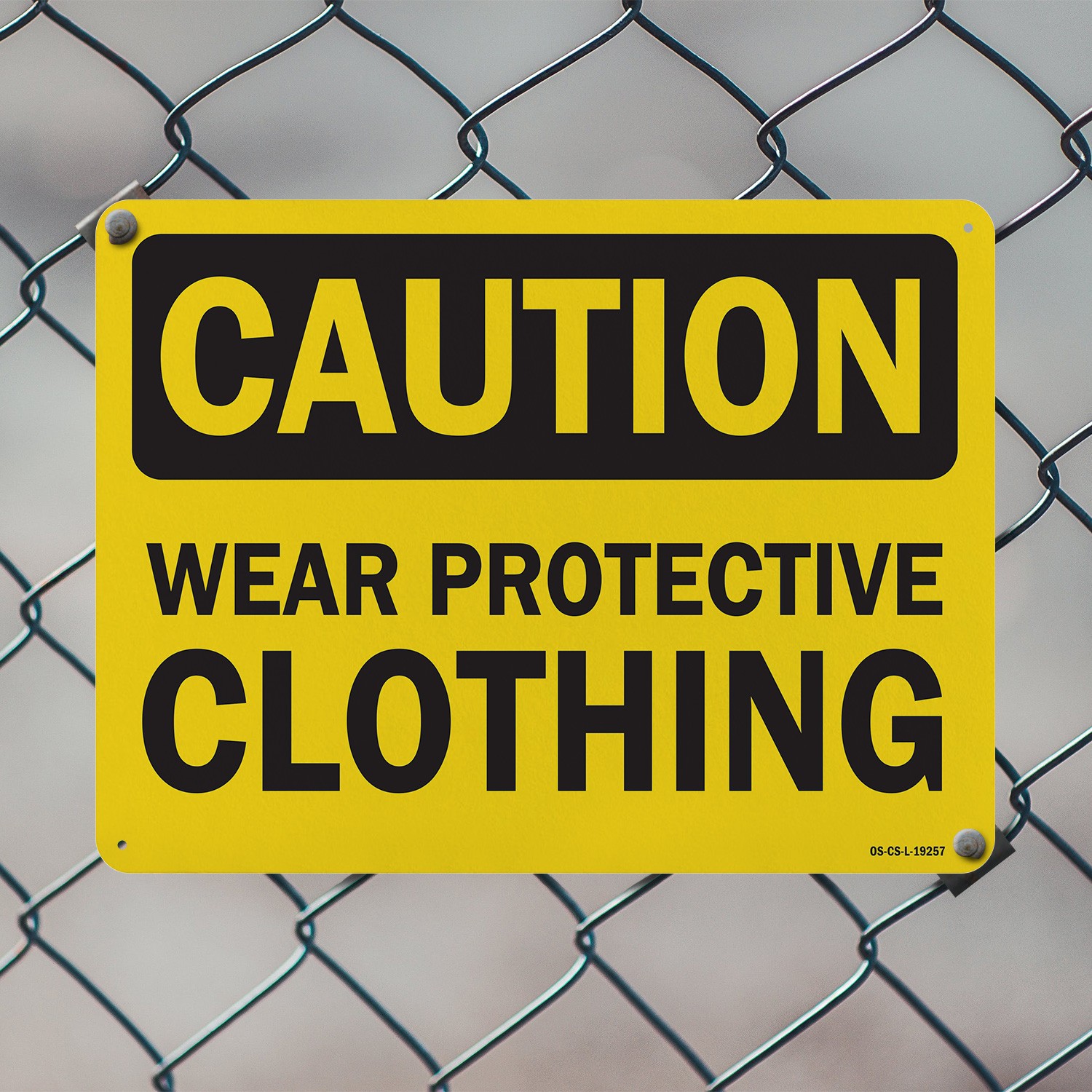 Wear Protective Clothing OSHA Caution Sign Metal Plastic Or Decal – 5 or 10 Pack