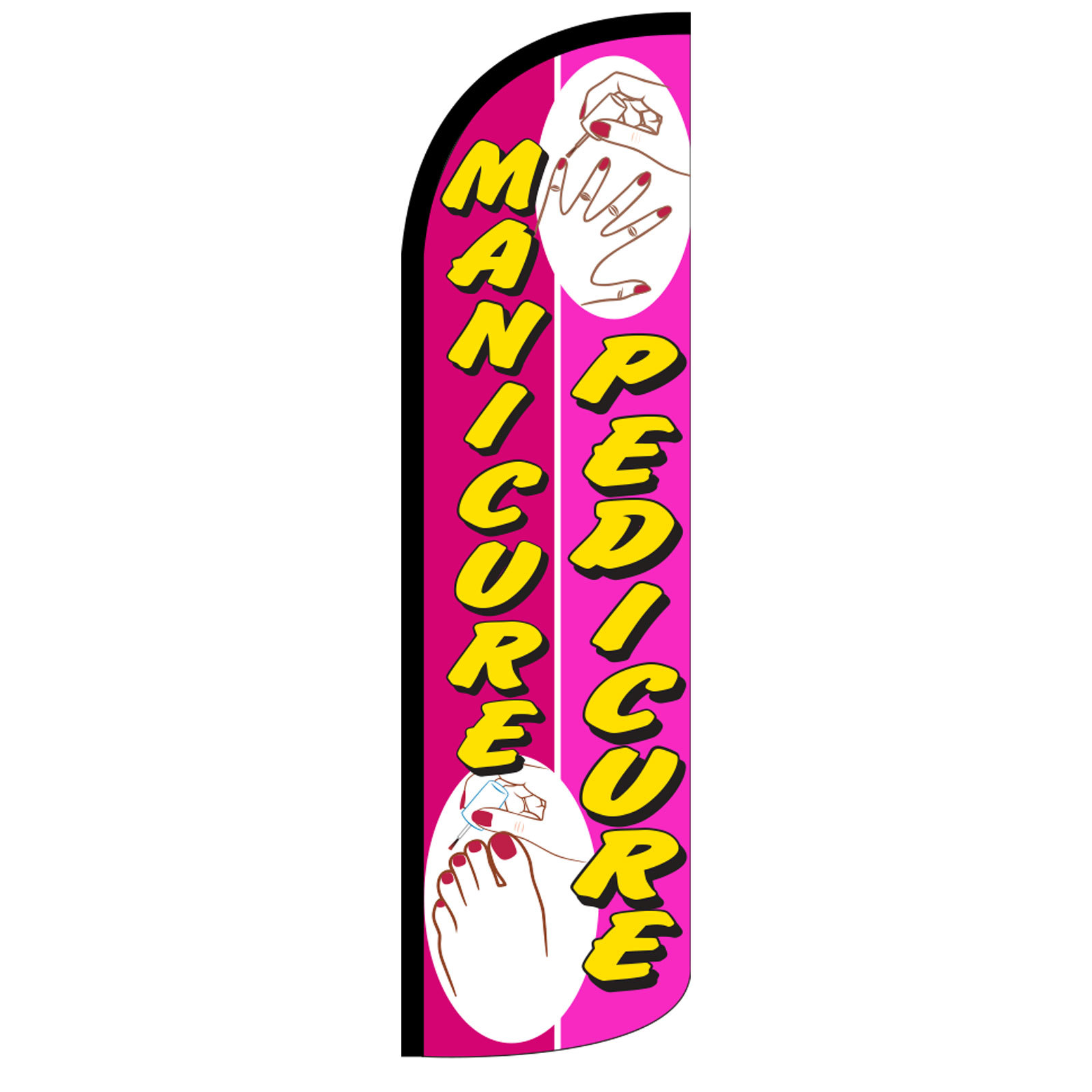 Manicure Pedicure Windless Advertising Sign Feather Flag Only Banner 30% Wider