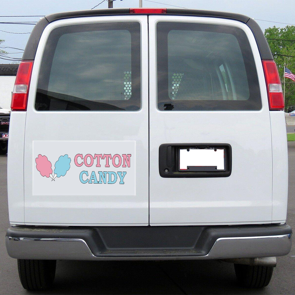 Car Magnet Set of 2 Cotton Candy Food Fair Truck Restaurant Industrial Sign