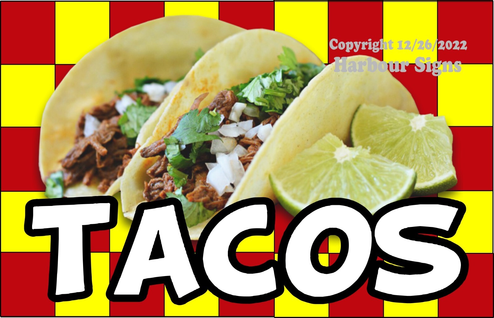 Tacos DECAL (Choose Size) Mexican Food Concession Vinyl Sign Sticker 2ck