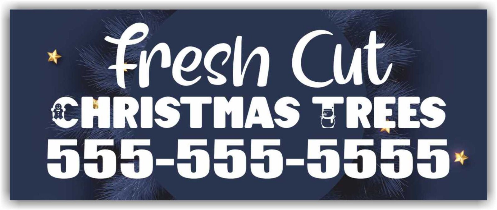 FRESH CUT CHRISTMAS TREES Advertising Banner Vinyl Mesh Sign Sale Custom Phone