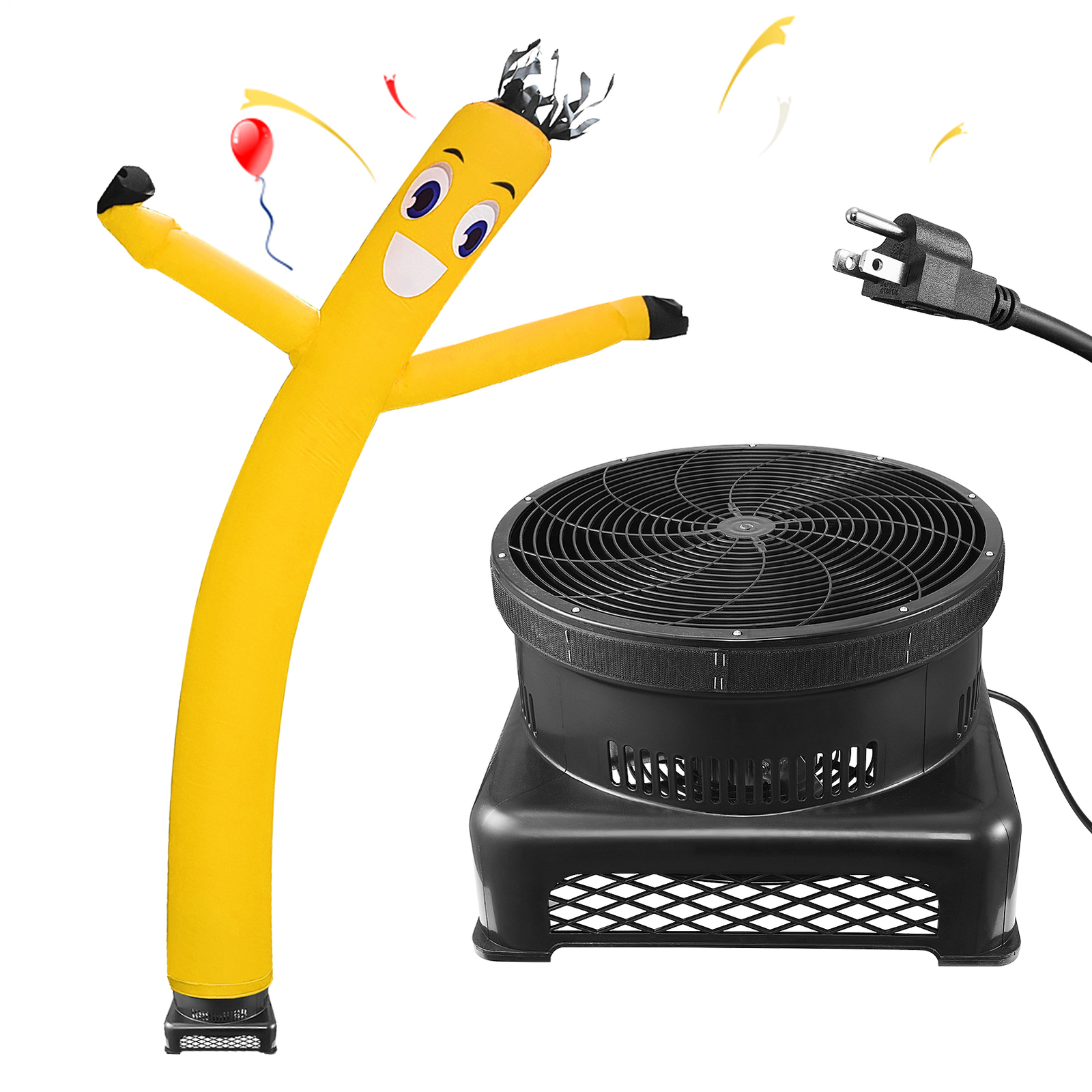 20′ Inflatable Dancer Tube Dancing Guy + Blower Fan – Yellow