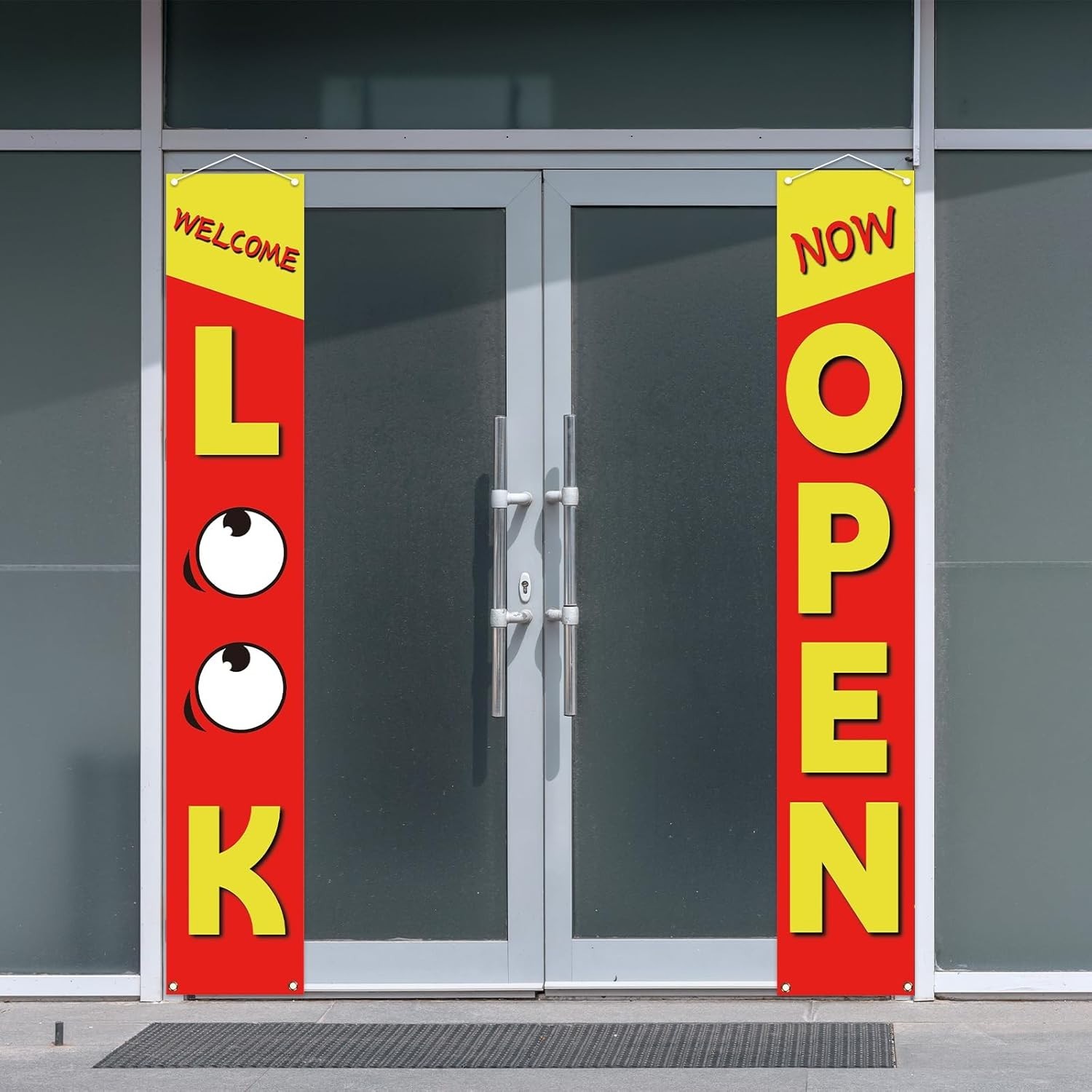 Red Now Open Decorations Outdoor Now Open Welcome Porch Sign Banner New Store…