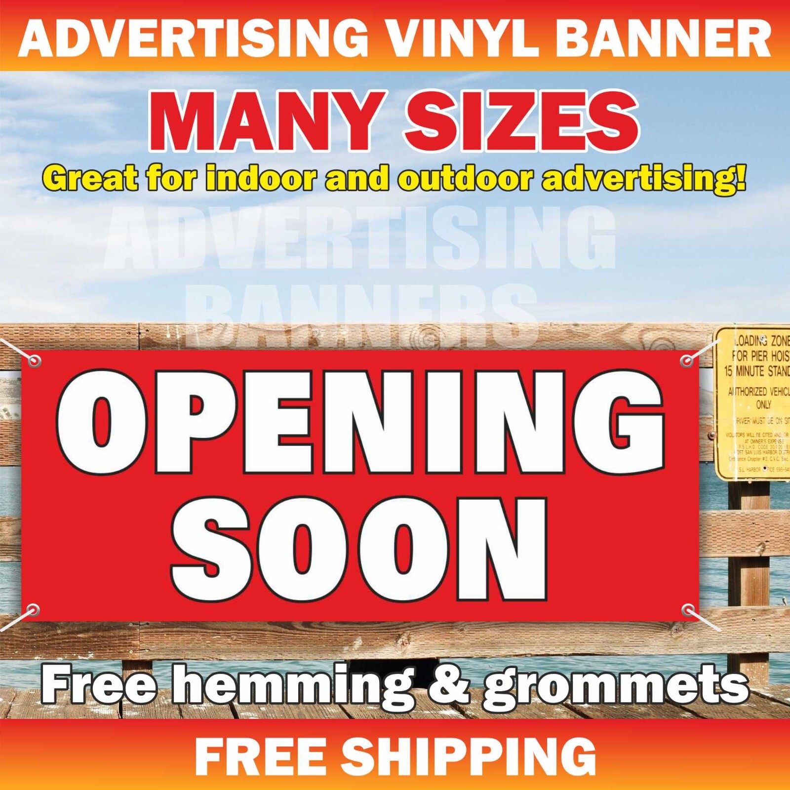 OPENING SOON Advertising Banner Vinyl Mesh Sign Grand Opening New Store Now Open