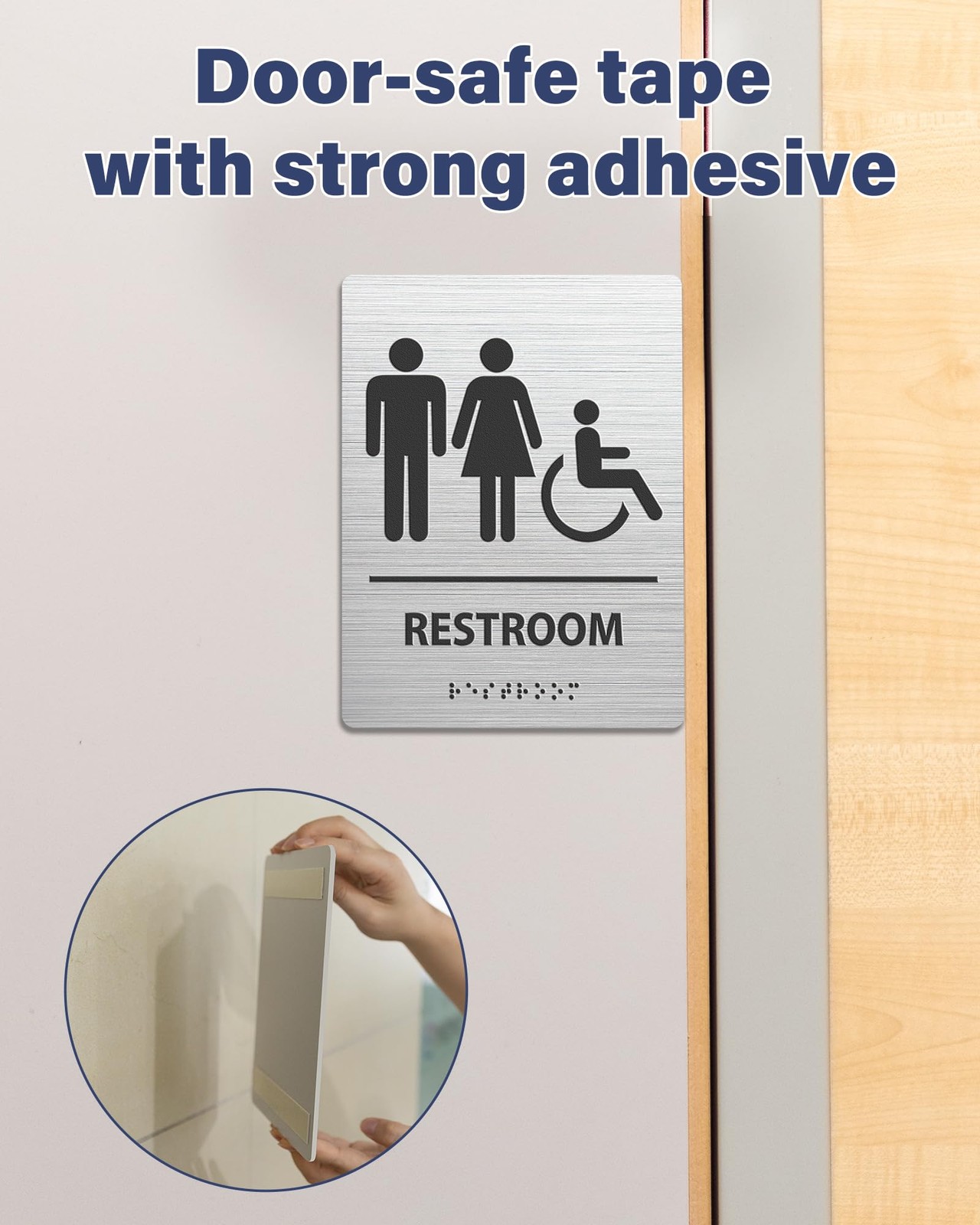 6×8 ADA-Compliant Family Restroom Sign, Braille, Modern Aluminum, Bathroom