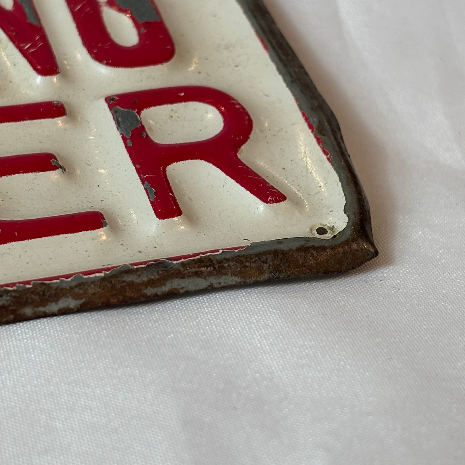 Embossed Steel DO NOT START MAN WORKING IN PULPER Sign Industrial Paper Plant