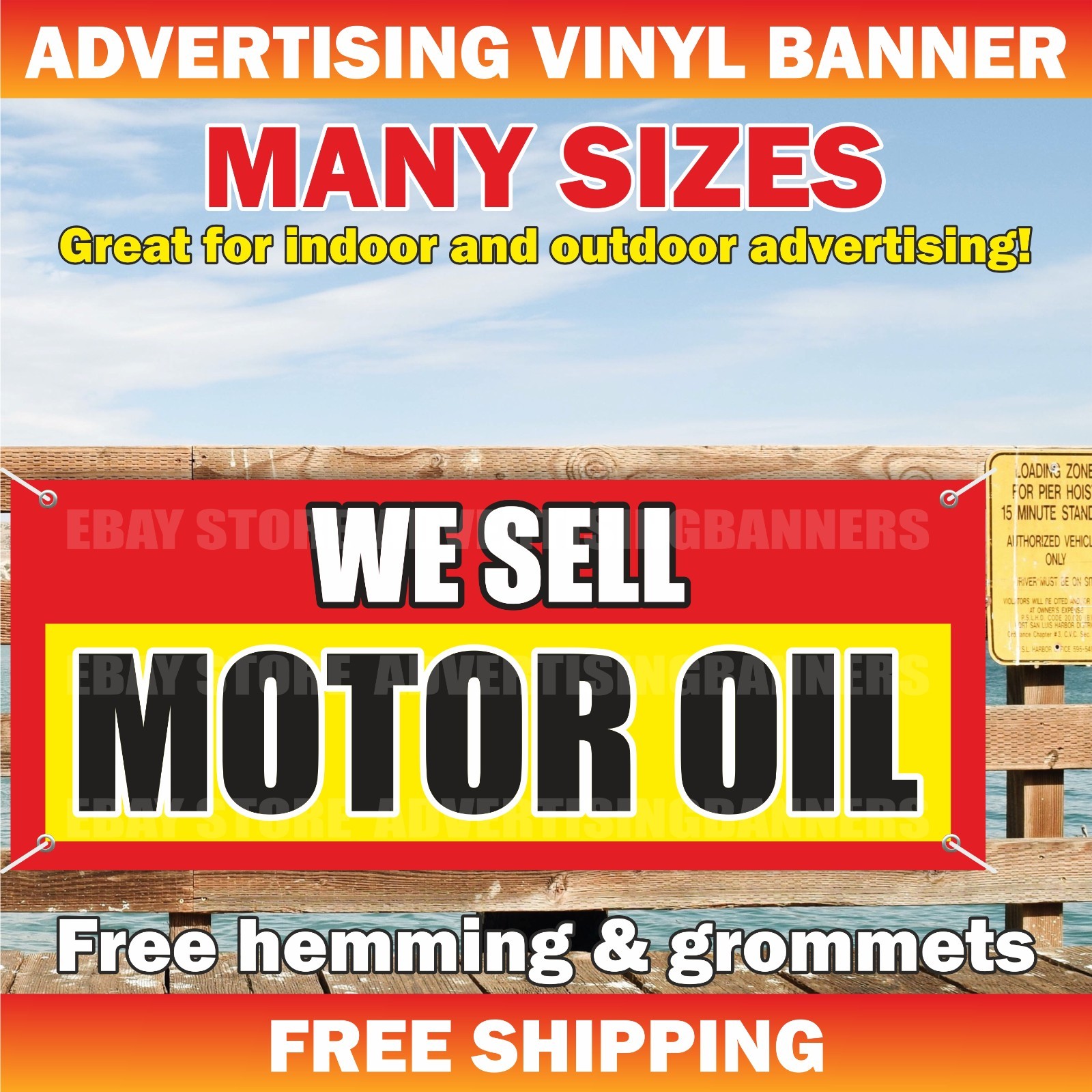 MOTOR OIL WE SELL Advertising Banner Vinyl Mesh Sign Tune Ups Brakes auto repair