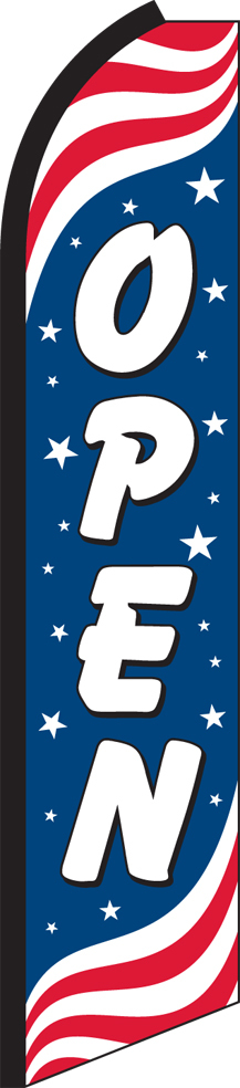 Open Patriotic Swooper Flag Feather Super Bow Banner
