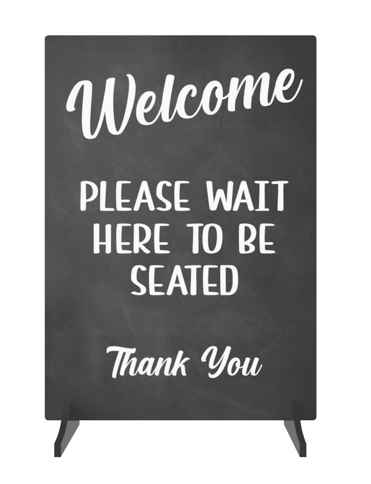 Welcome Sign Stand Freestanding Adhesive Blackboard Effect Acrylic Cafe Pub