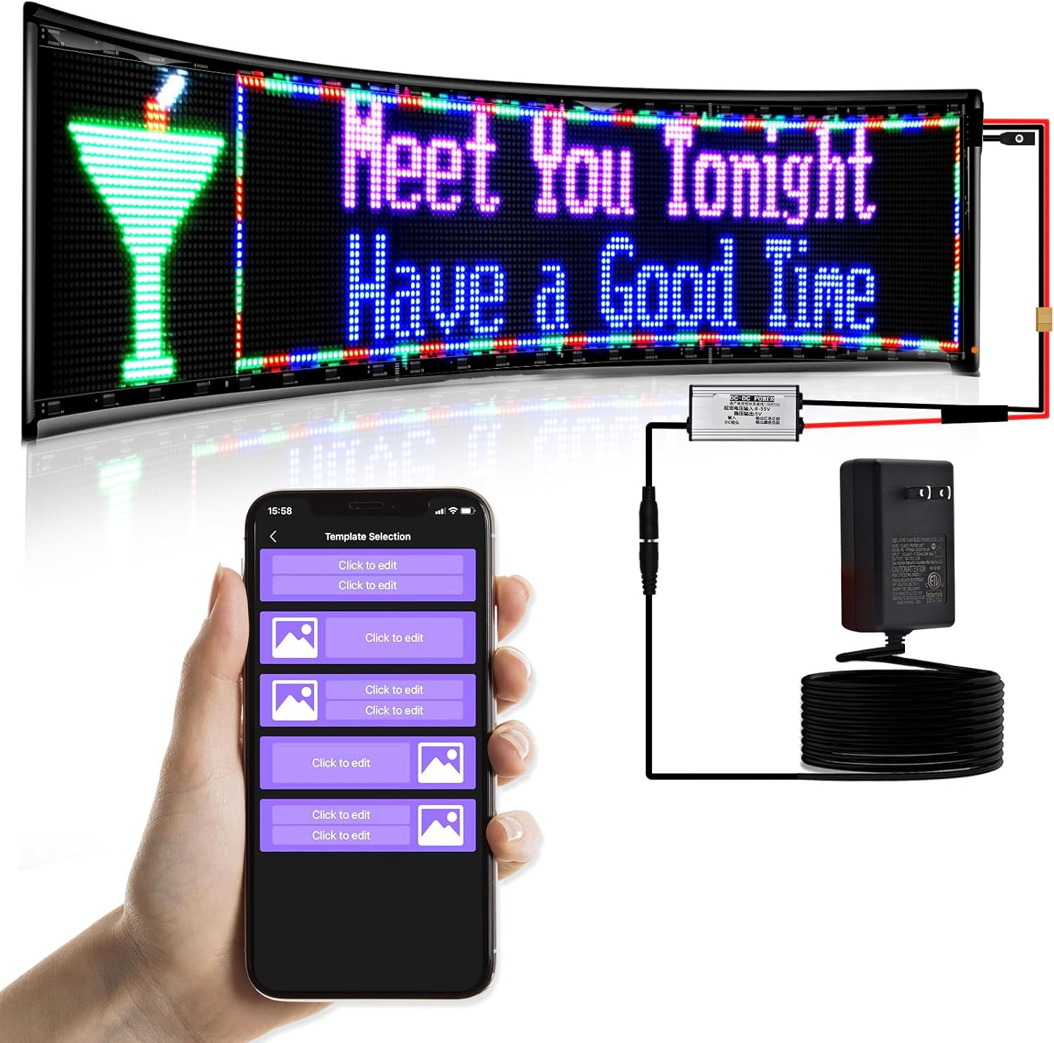 Double Row Programmable LED Signs | Business Scrolling LED Sign | Flexible LED A