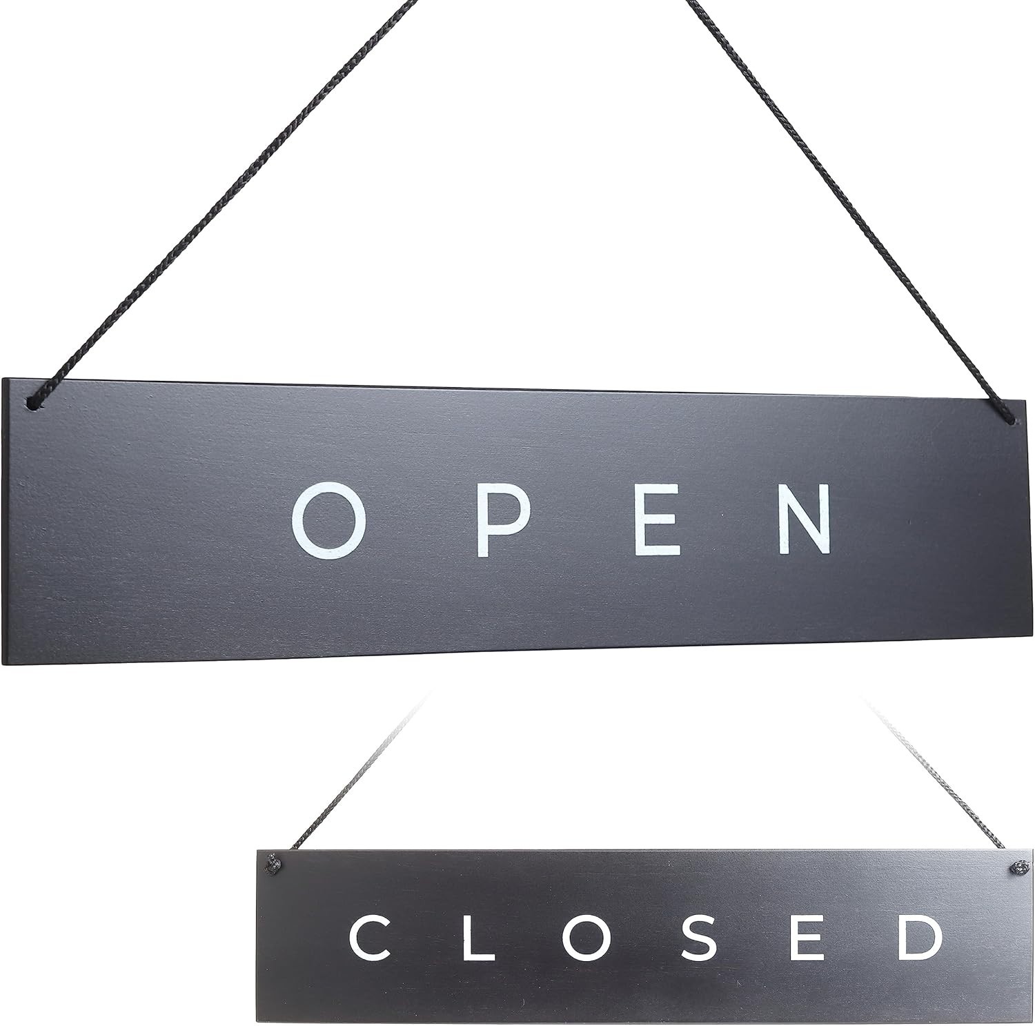 Stylish Wooden Open Closed Sign for Business – 12.7″ x 2.8″