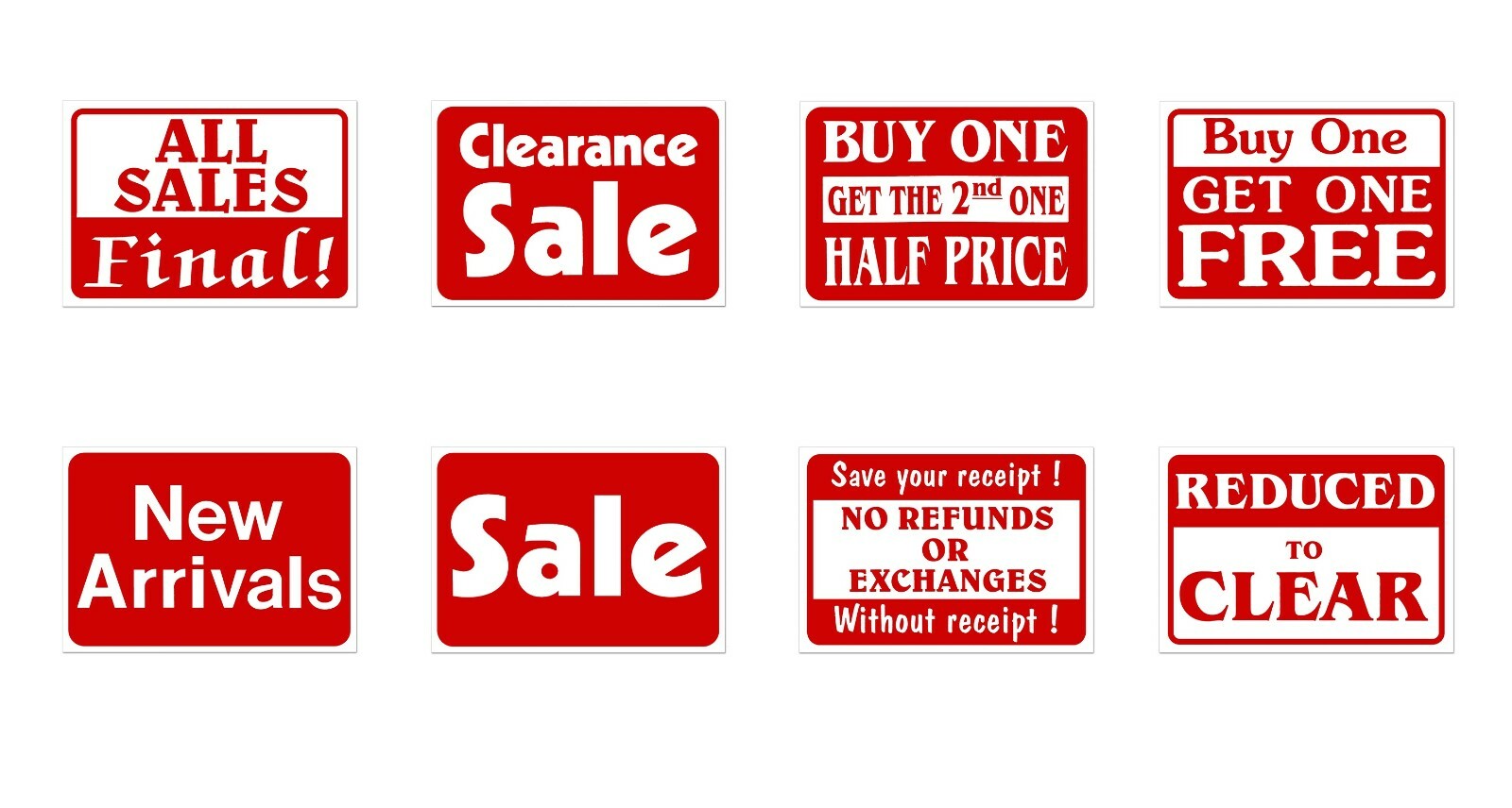 20% to 50% Off Sale Sign Business Retail Store Shopping Message Plastic Signs