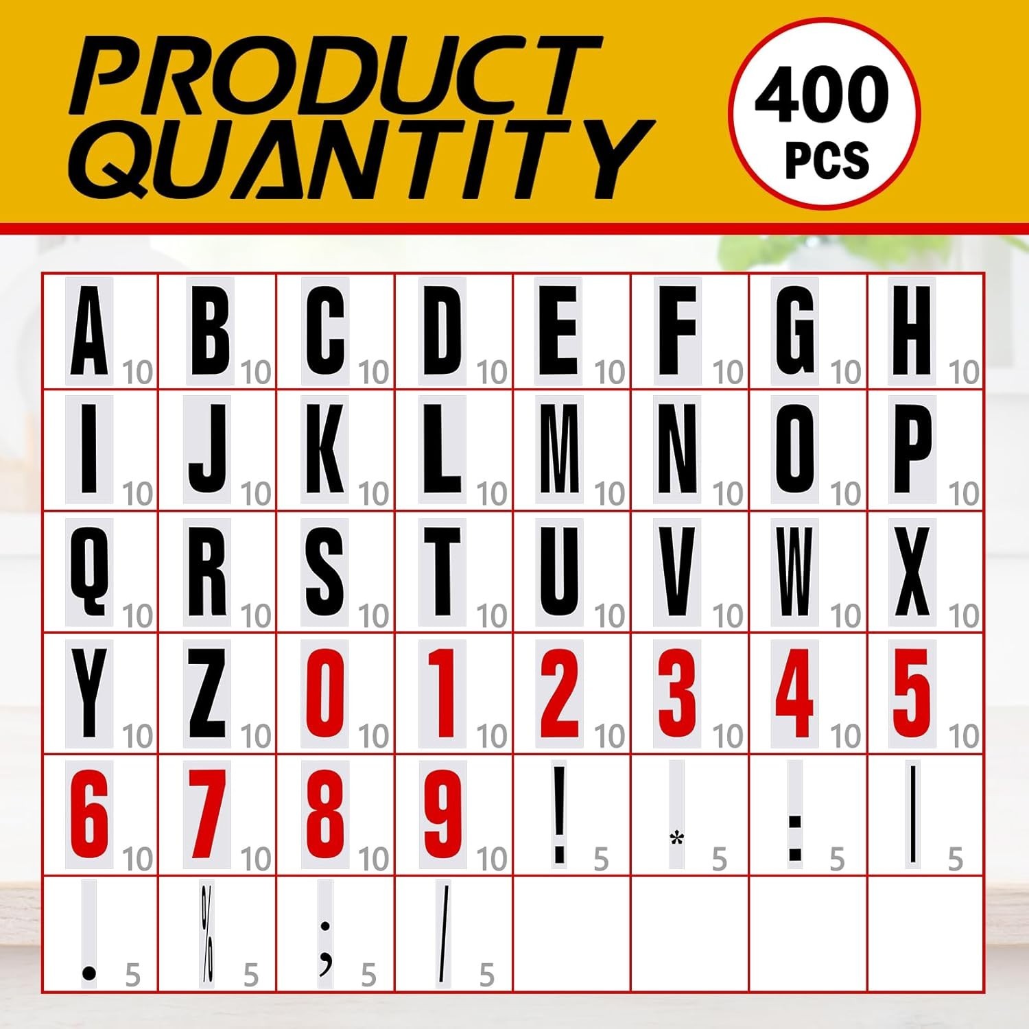 Jecery 400 Pcs Marquee Sign Flexible Letters Numbers Punctuation – 10 inch