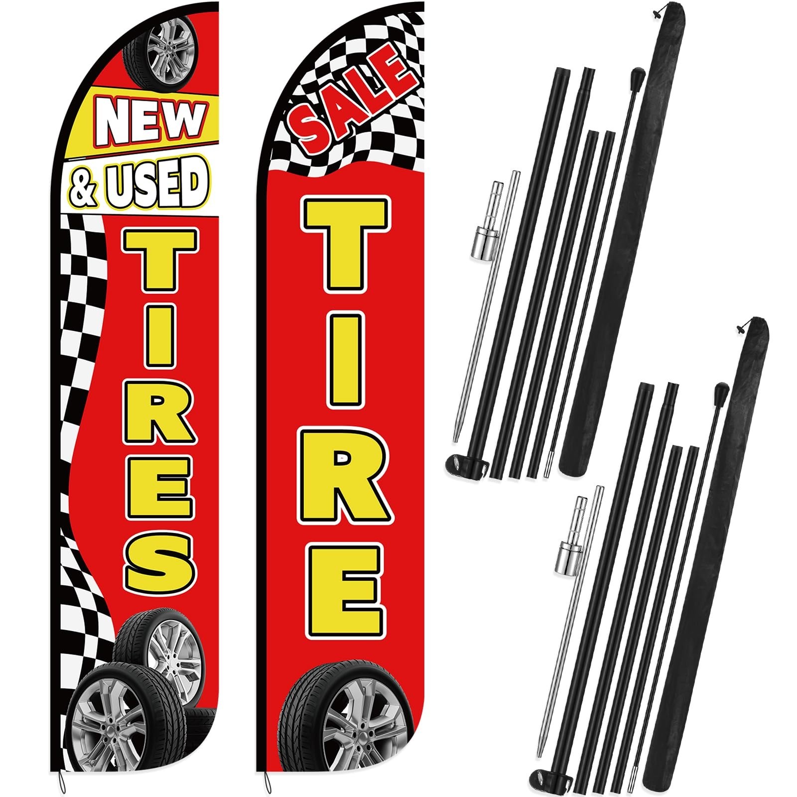 Remagr 2 Pack 15 Feet Tire Sale King Flags New and Used Tires Shop Feather Fl…