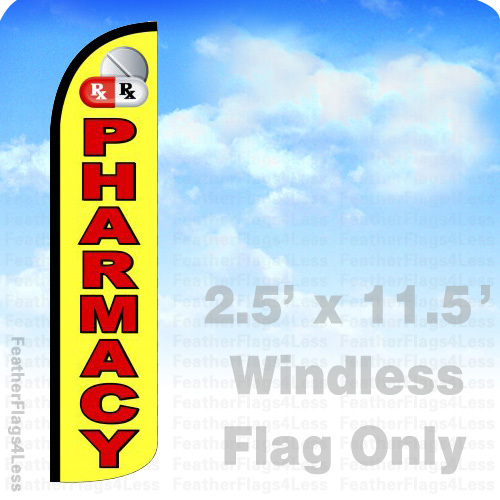 PHARMACY Windless Swooper Flag Feather Banner Sign 2.5×11.5 yz