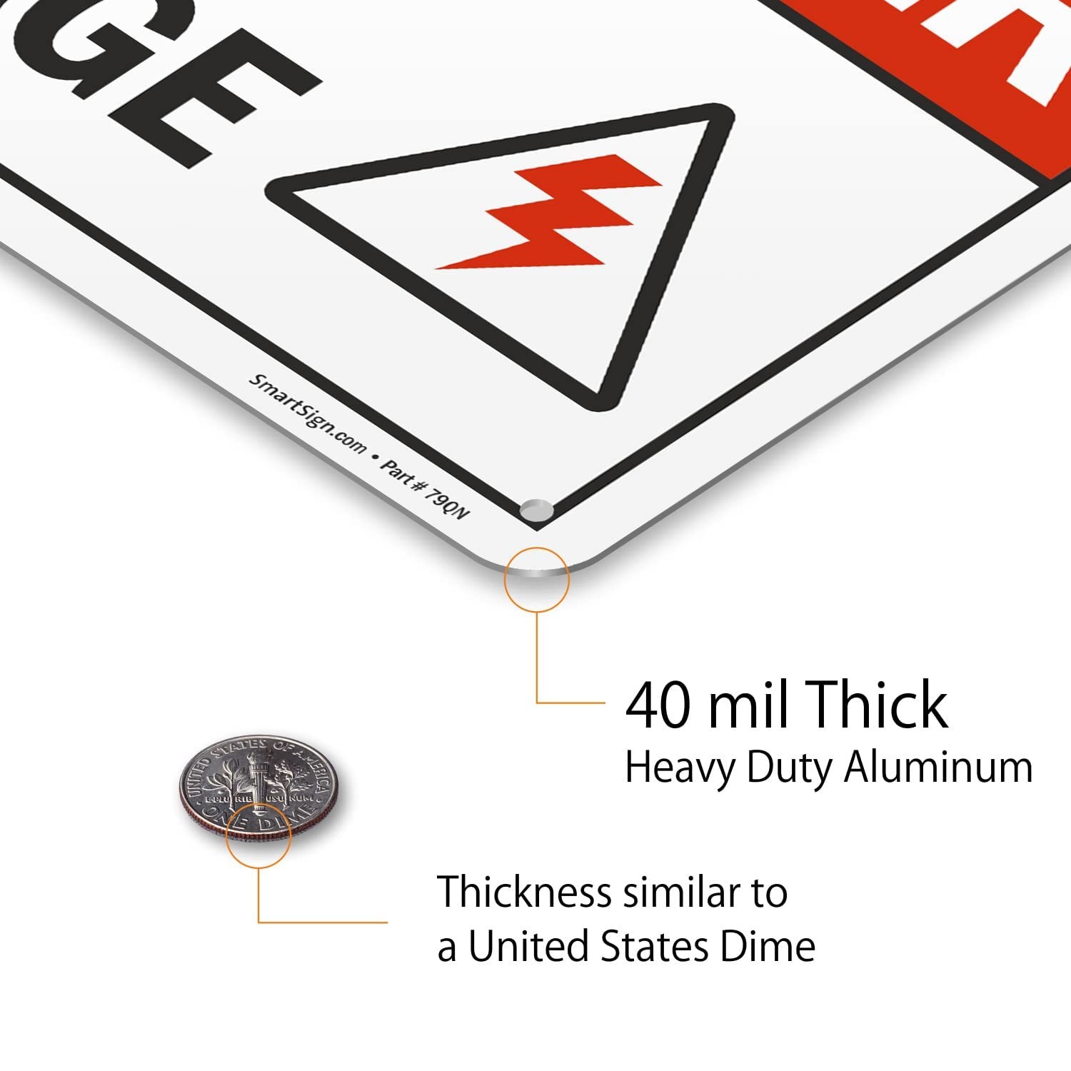 – U9-1761-NA_7x10 “Danger – High Voltage” Sign | 7″ x 10″ Aluminum Black/Red …