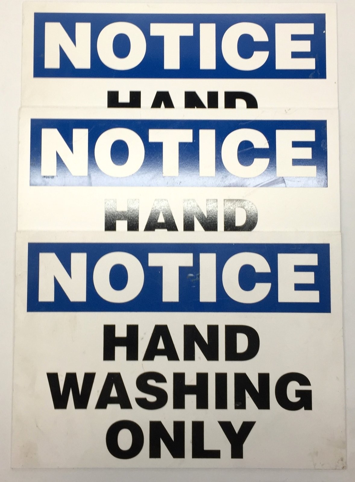 Unbranded 14″x10″ ‘NOTICE Hand Washing Only’ Foamboard [Lot of 3] NOS