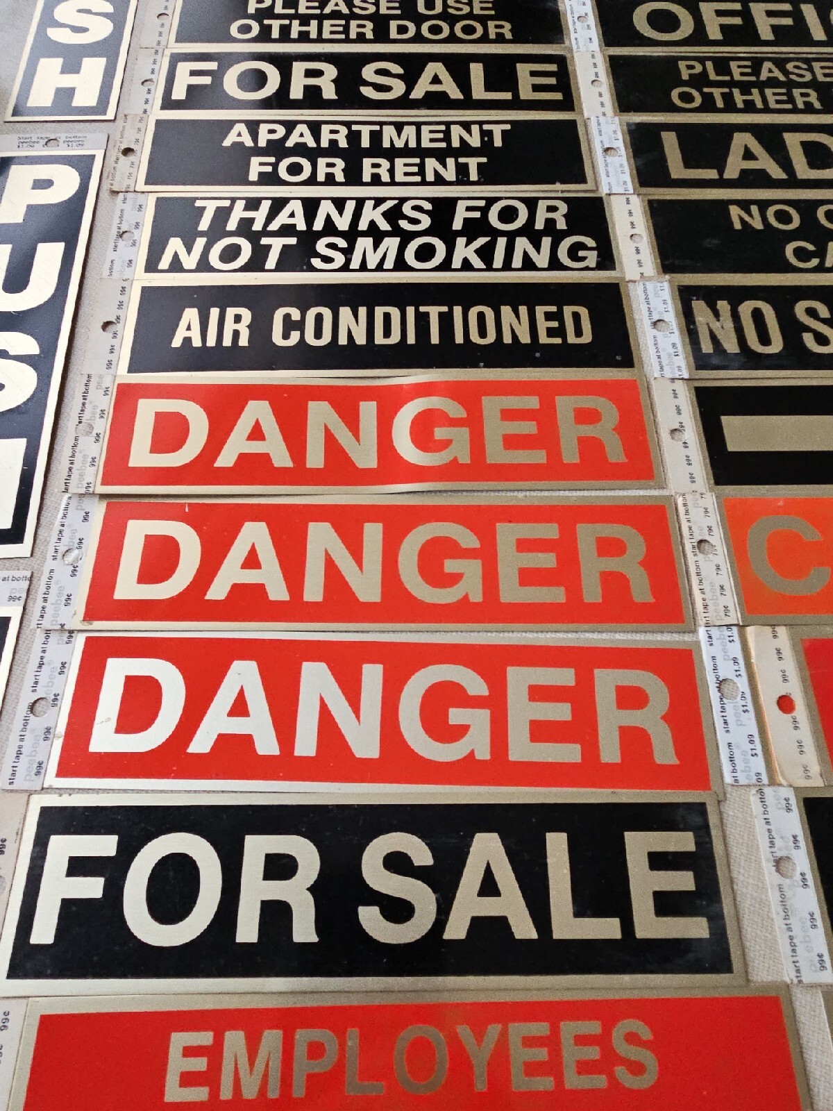 Metal Sticky Adhesive Backing Office Industrial Business Walk In Push (42) Signs